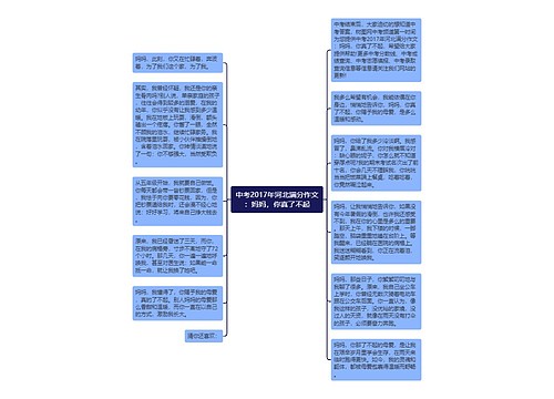 中考2017年河北满分作文：妈妈，你真了不起