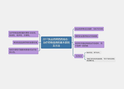 2017执业药师西药综合：治疗药物选择的基本原则及方法