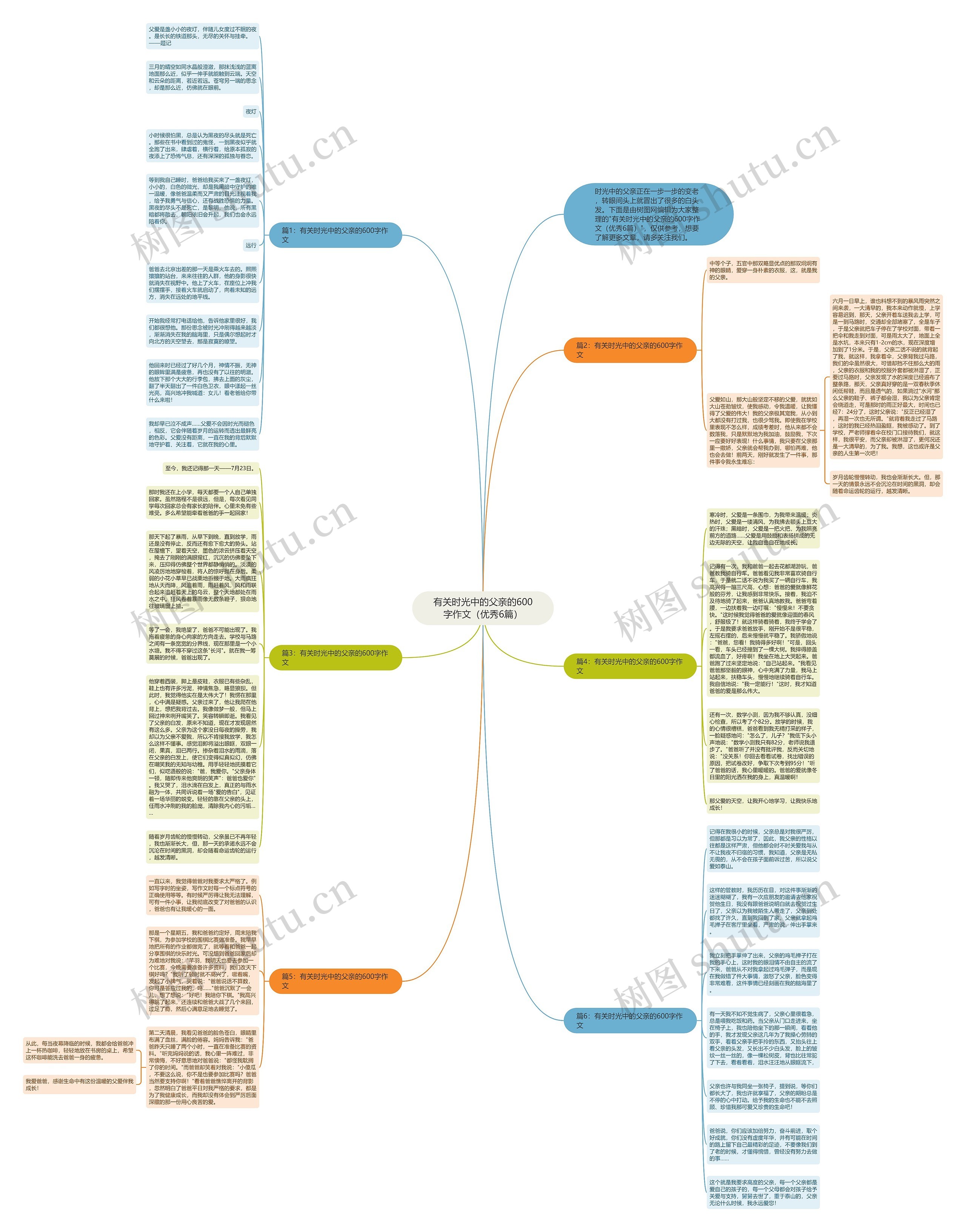 有关时光中的父亲的600字作文（优秀6篇）思维导图