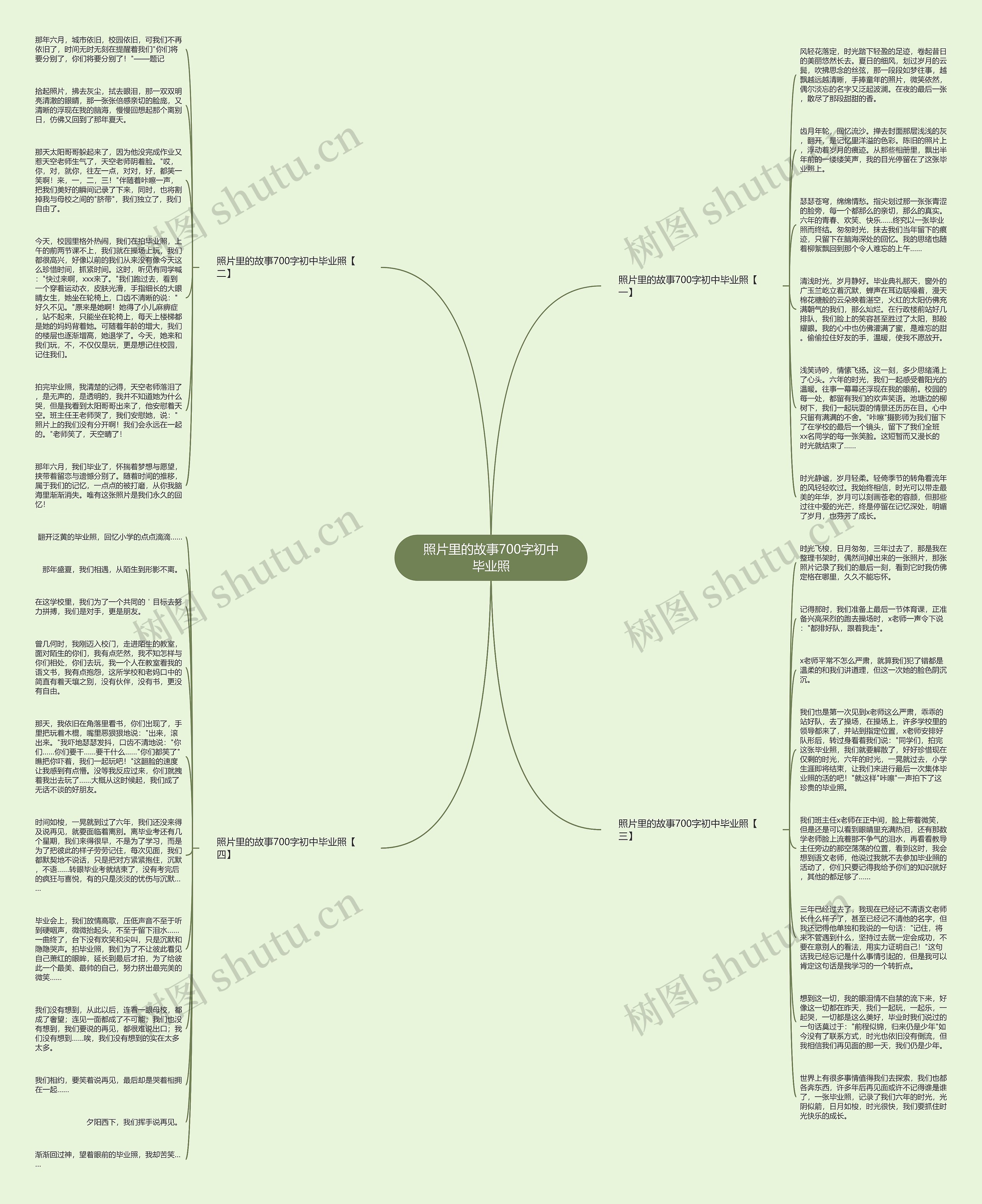照片里的故事700字初中毕业照思维导图