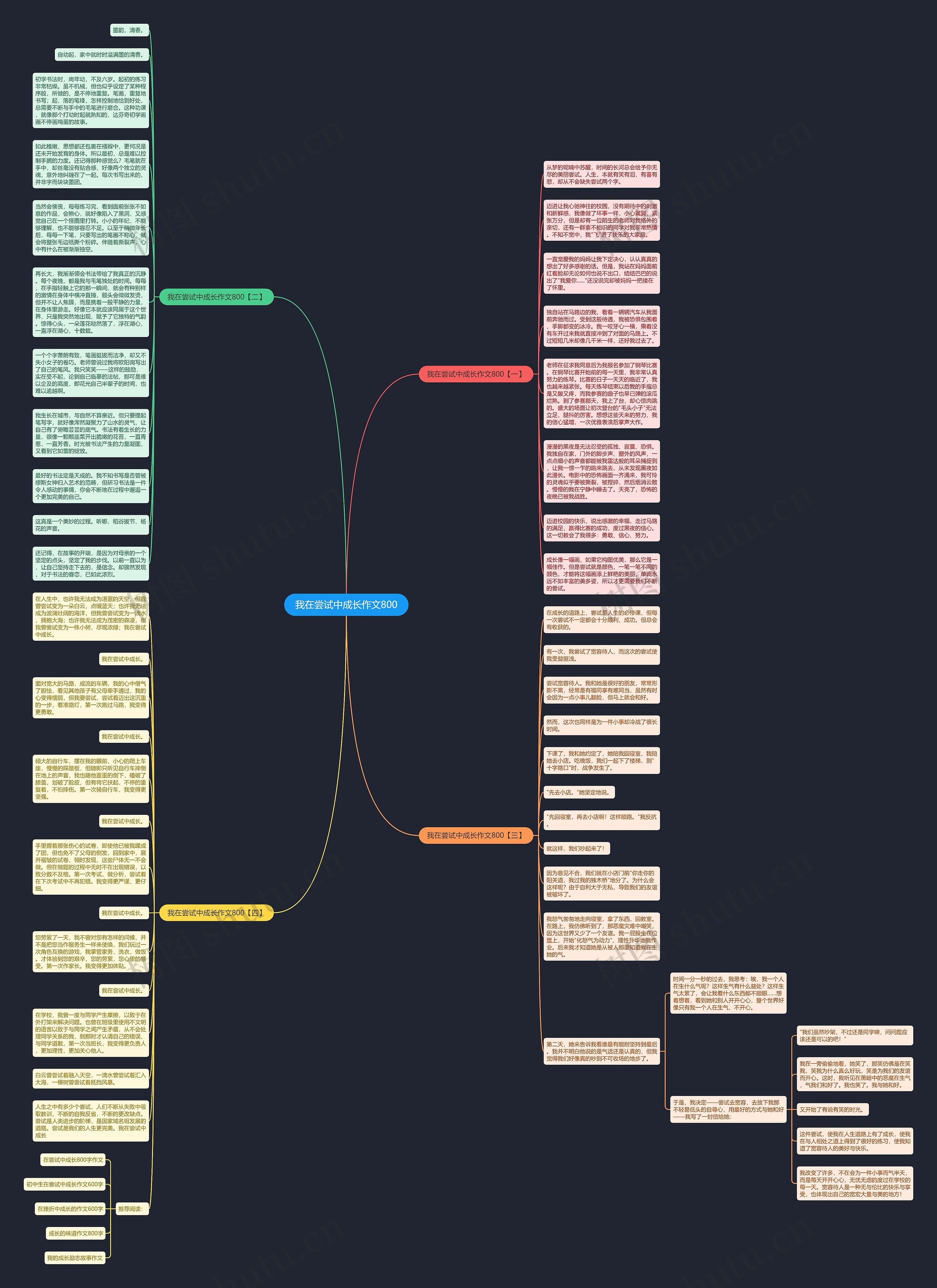 我在尝试中成长作文800思维导图