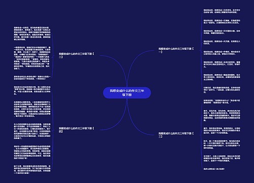 我想变成什么的作文三年级下册