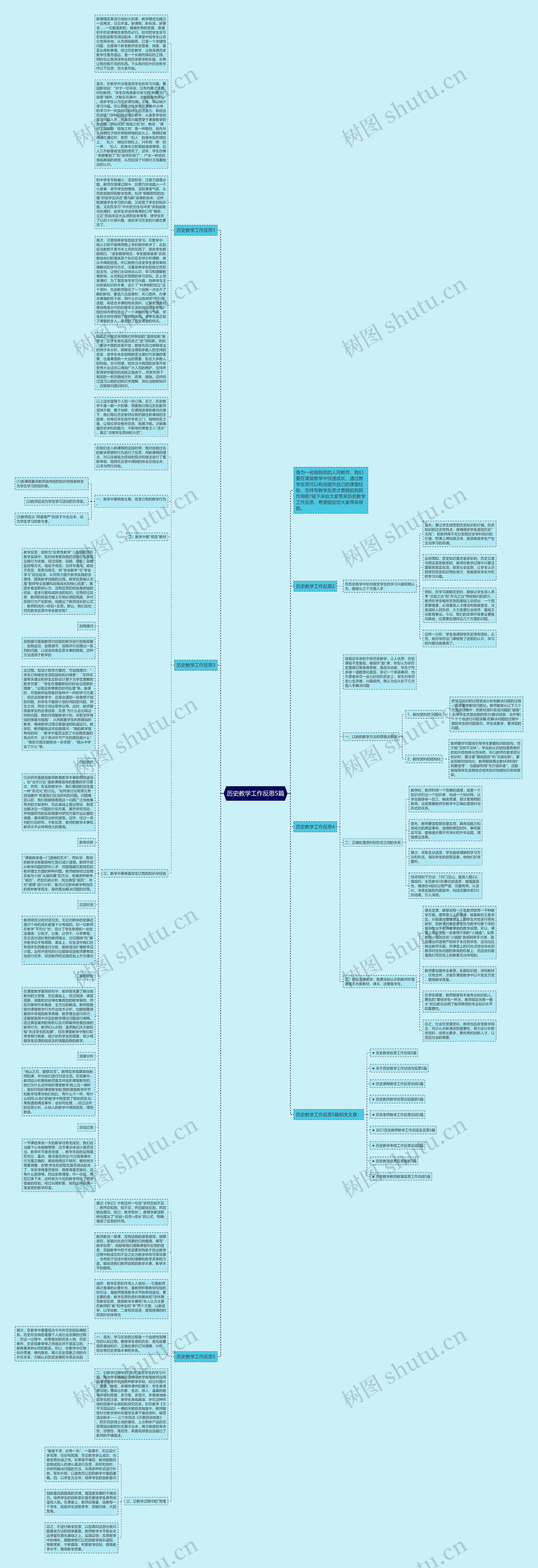 历史教学工作反思5篇思维导图