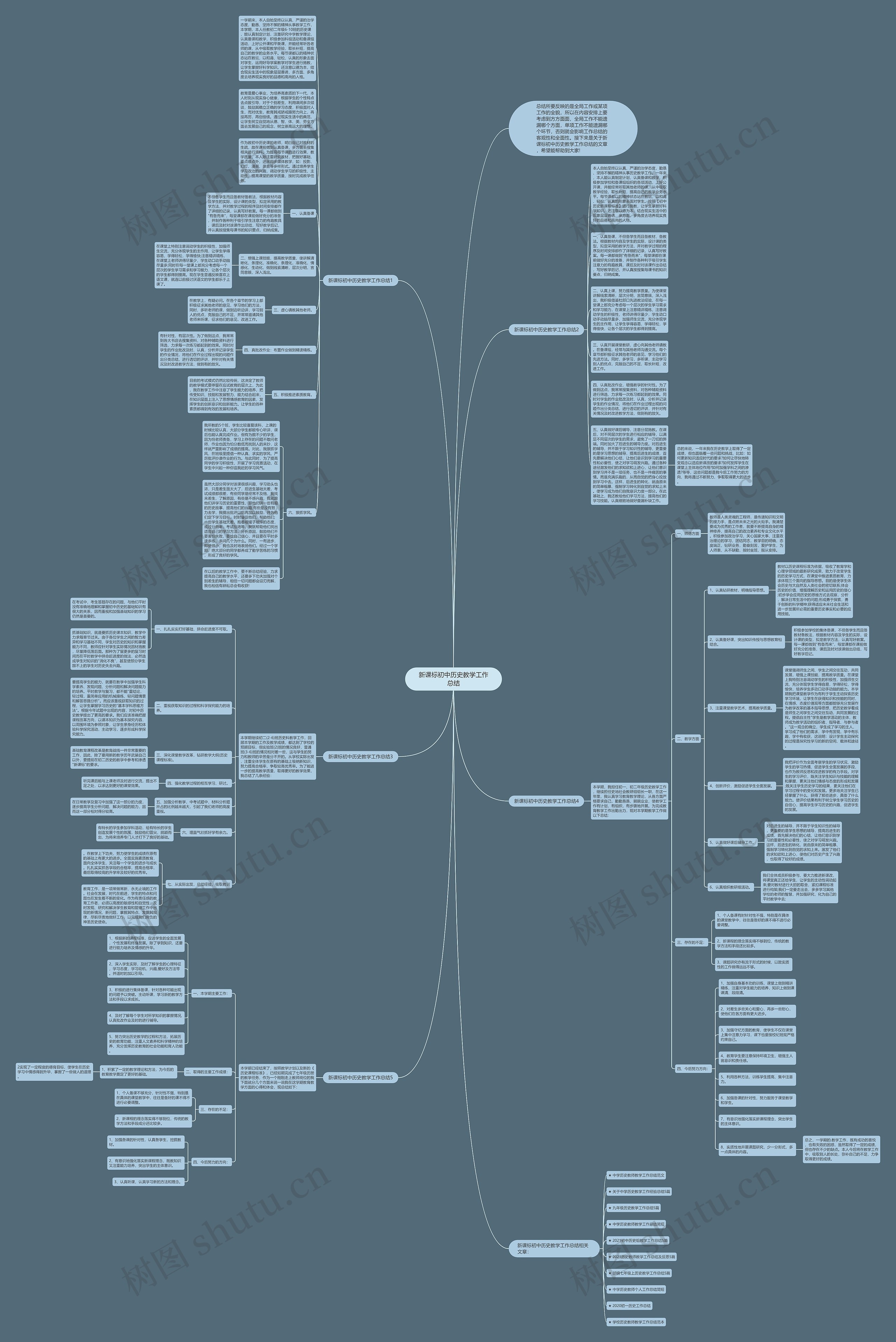 新课标初中历史教学工作总结思维导图