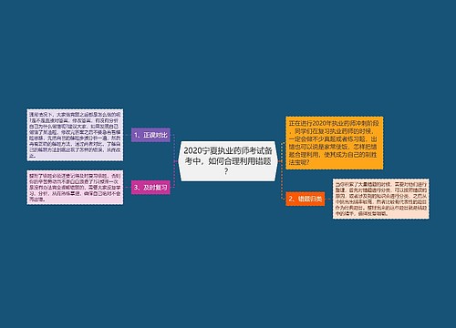 2020宁夏执业药师考试备考中，如何合理利用错题？