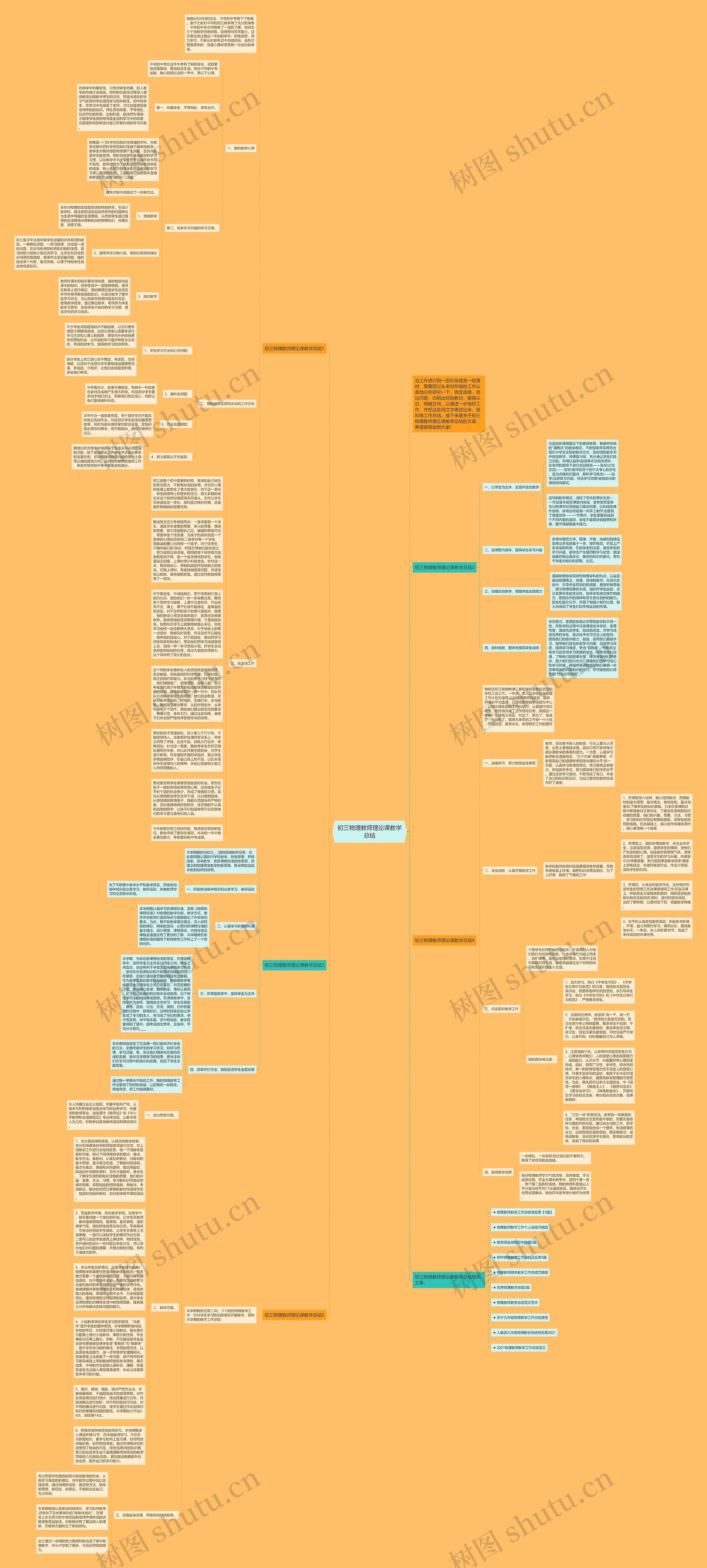 初三物理教师理论课教学总结思维导图