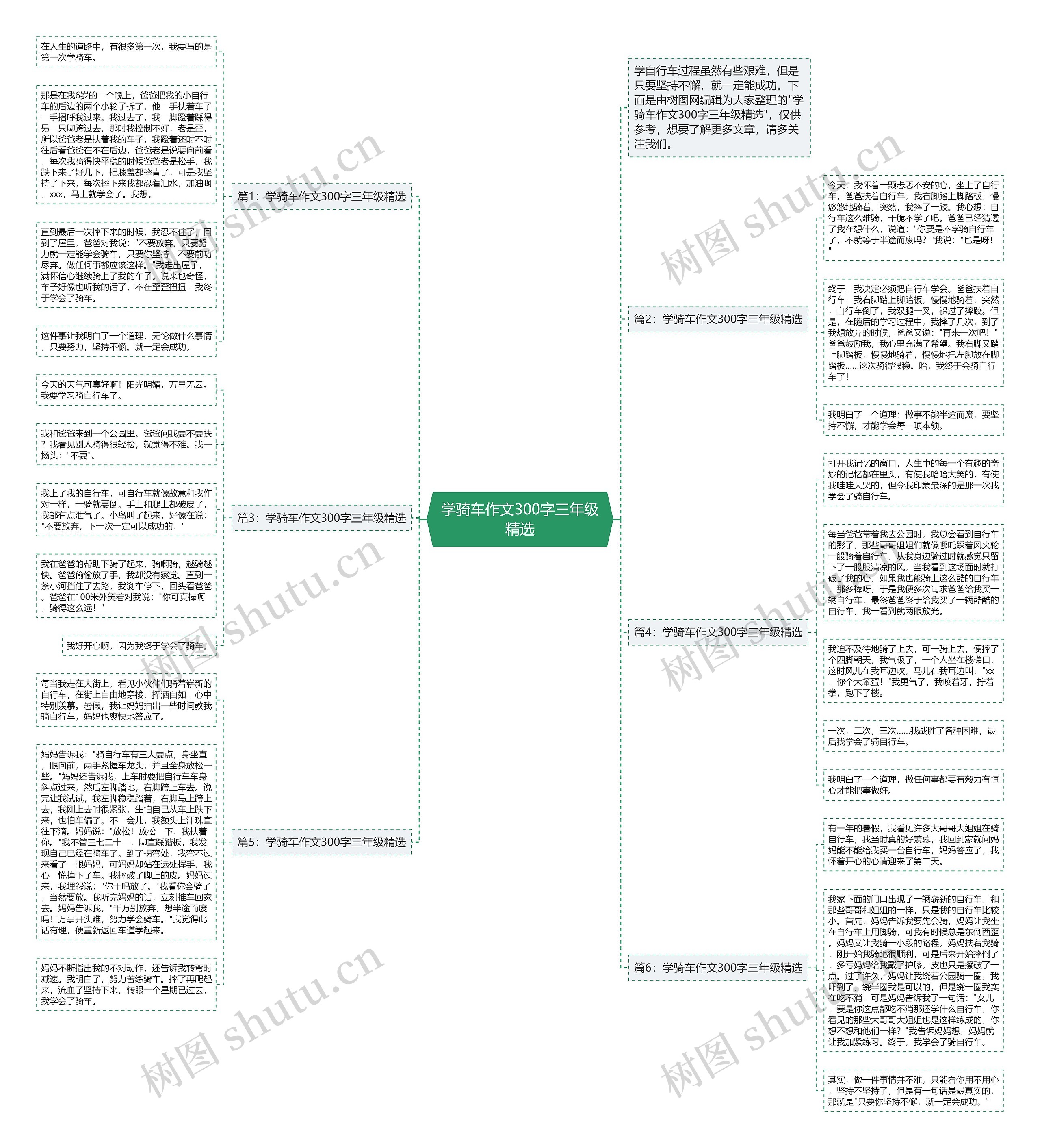 学骑车作文300字三年级精选思维导图