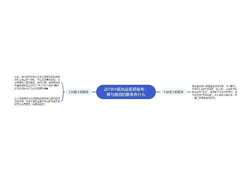 2018中医执业医师备考：肾与胞宫的联系有什么