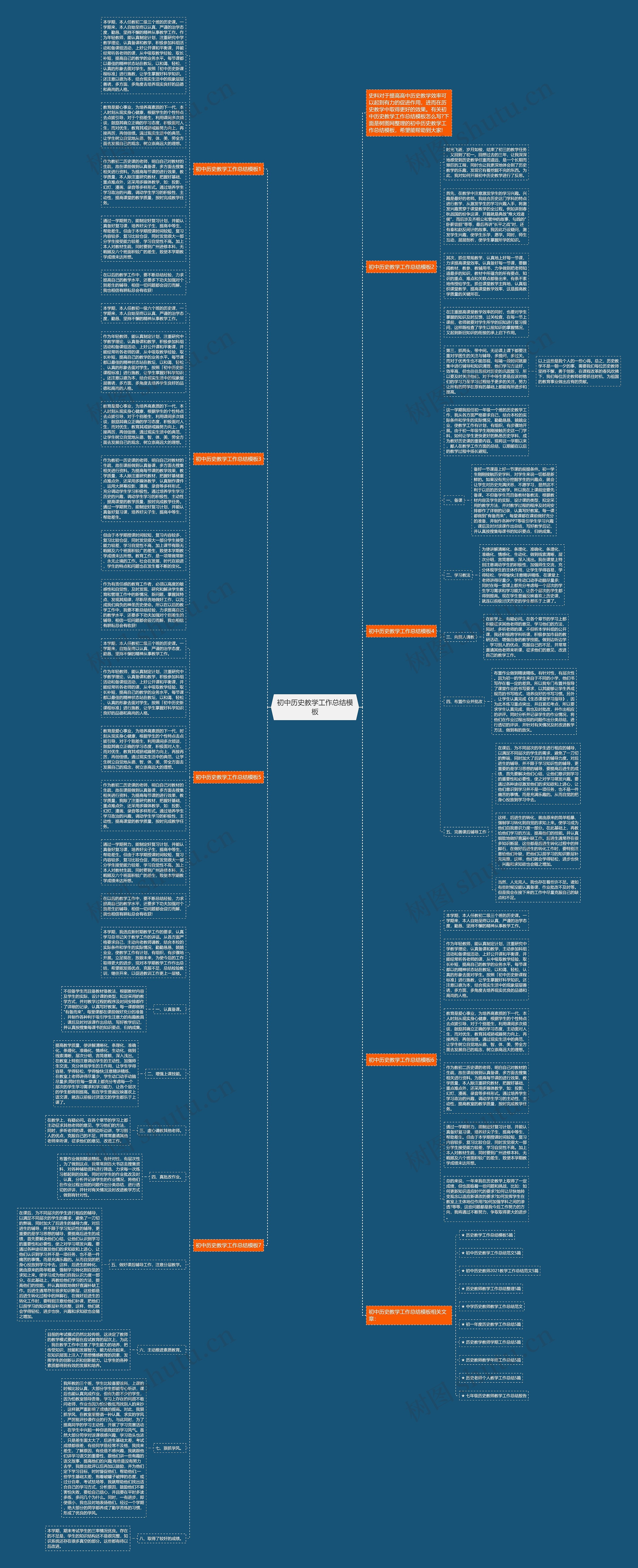 初中历史教学工作总结思维导图