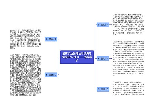 临床执业医师证考试历年考题(8月26日)——答案解析