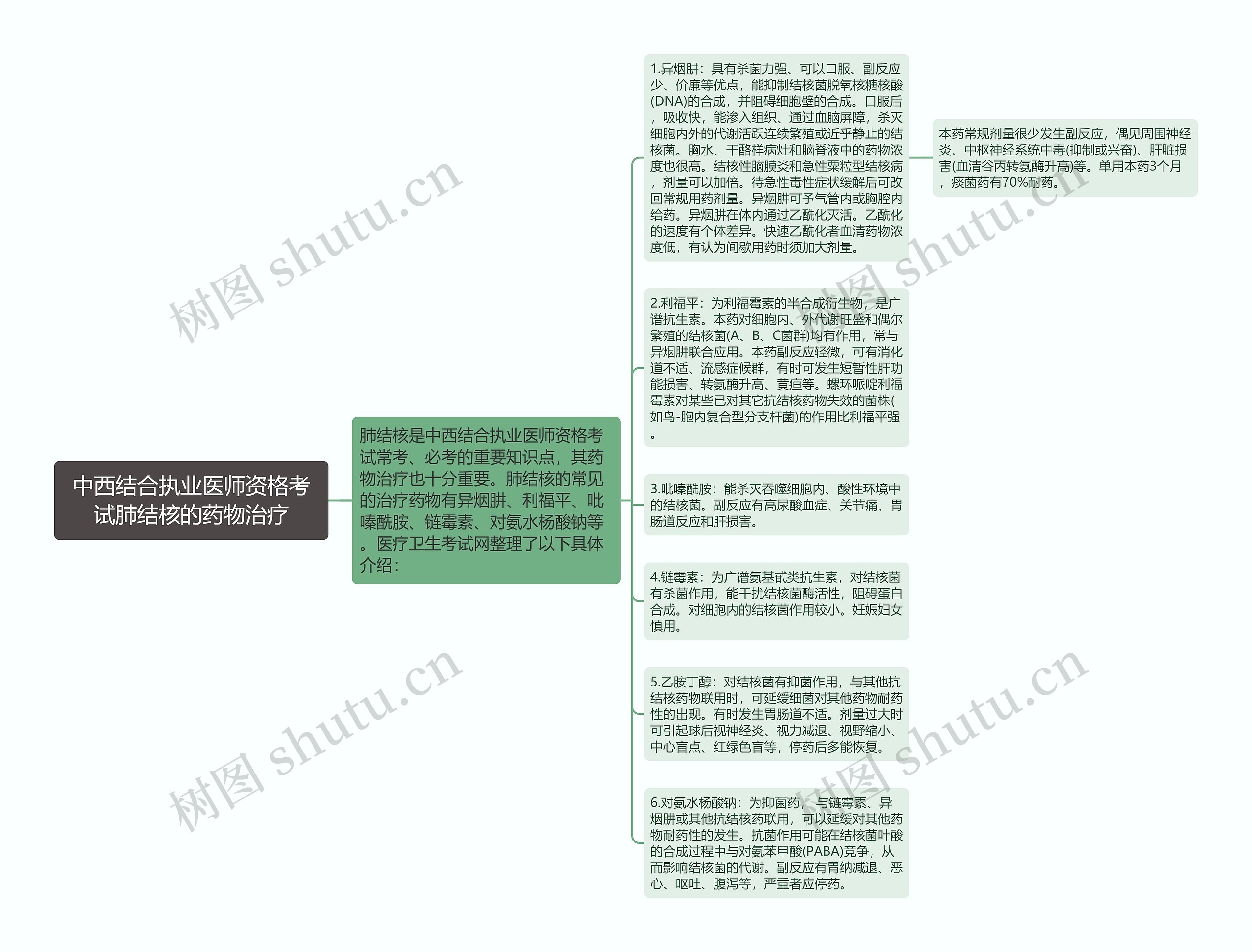 中西结合执业医师资格考试肺结核的药物治疗