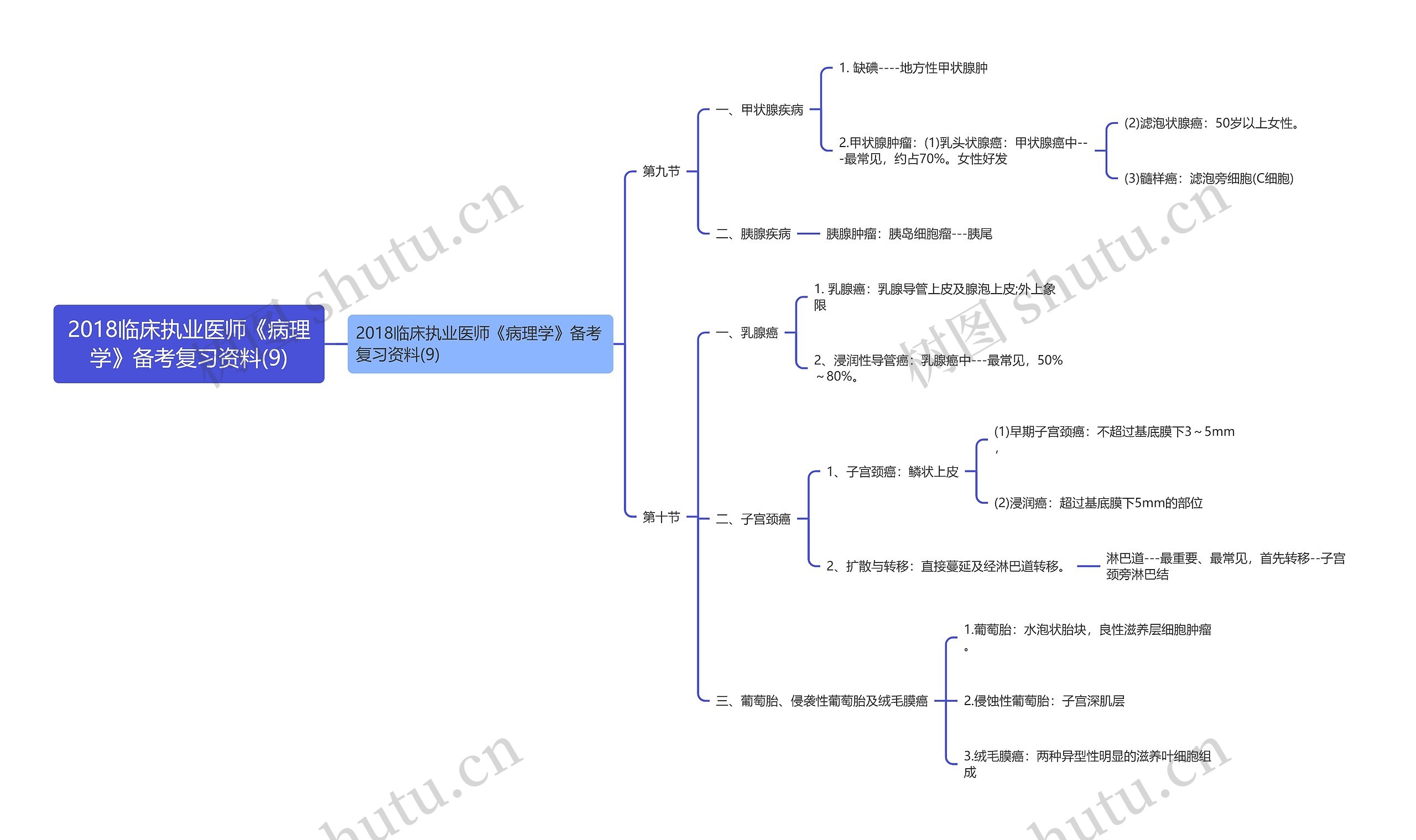 2018临床执业医师《病理学》备考复习资料(9)思维导图