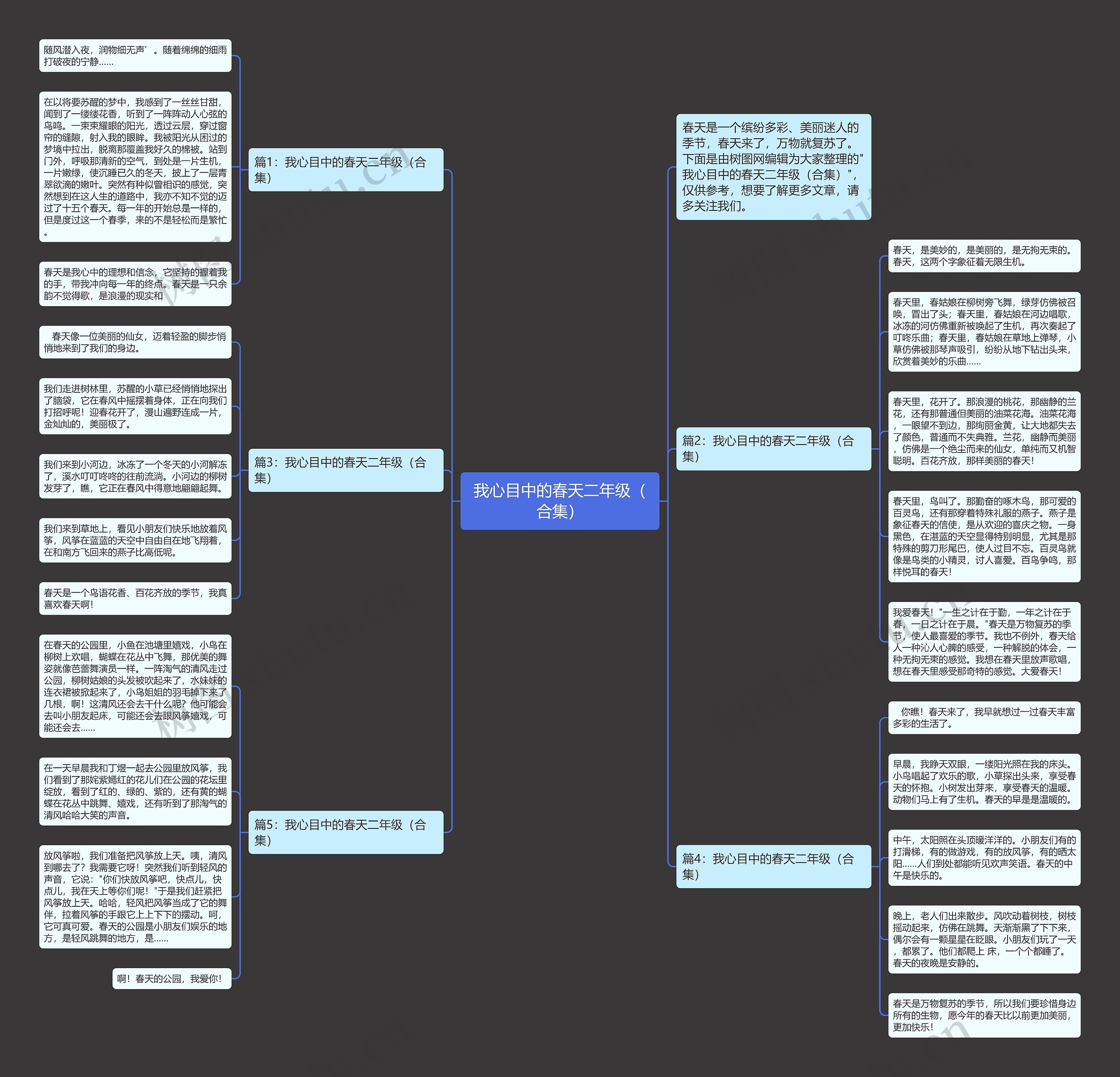 我心目中的春天二年级（合集）思维导图
