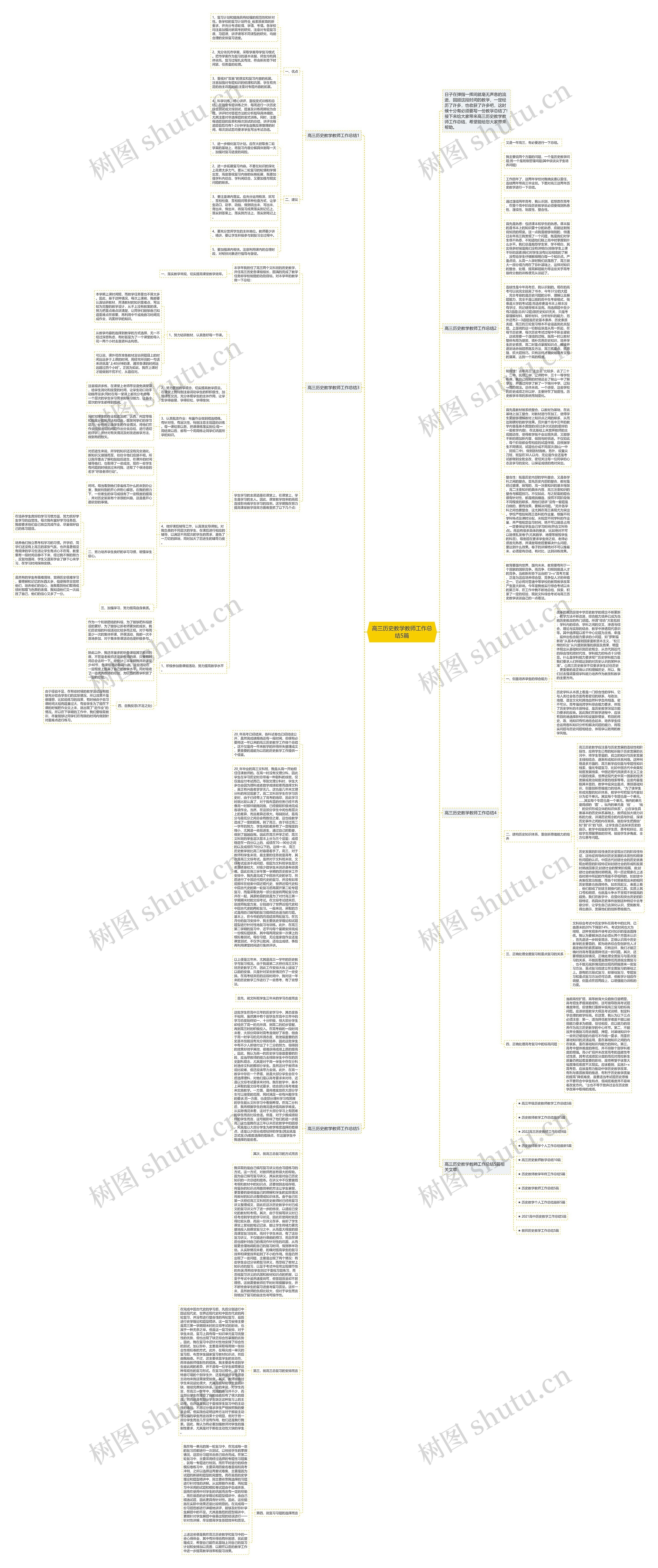 高三历史教学教师工作总结5篇思维导图