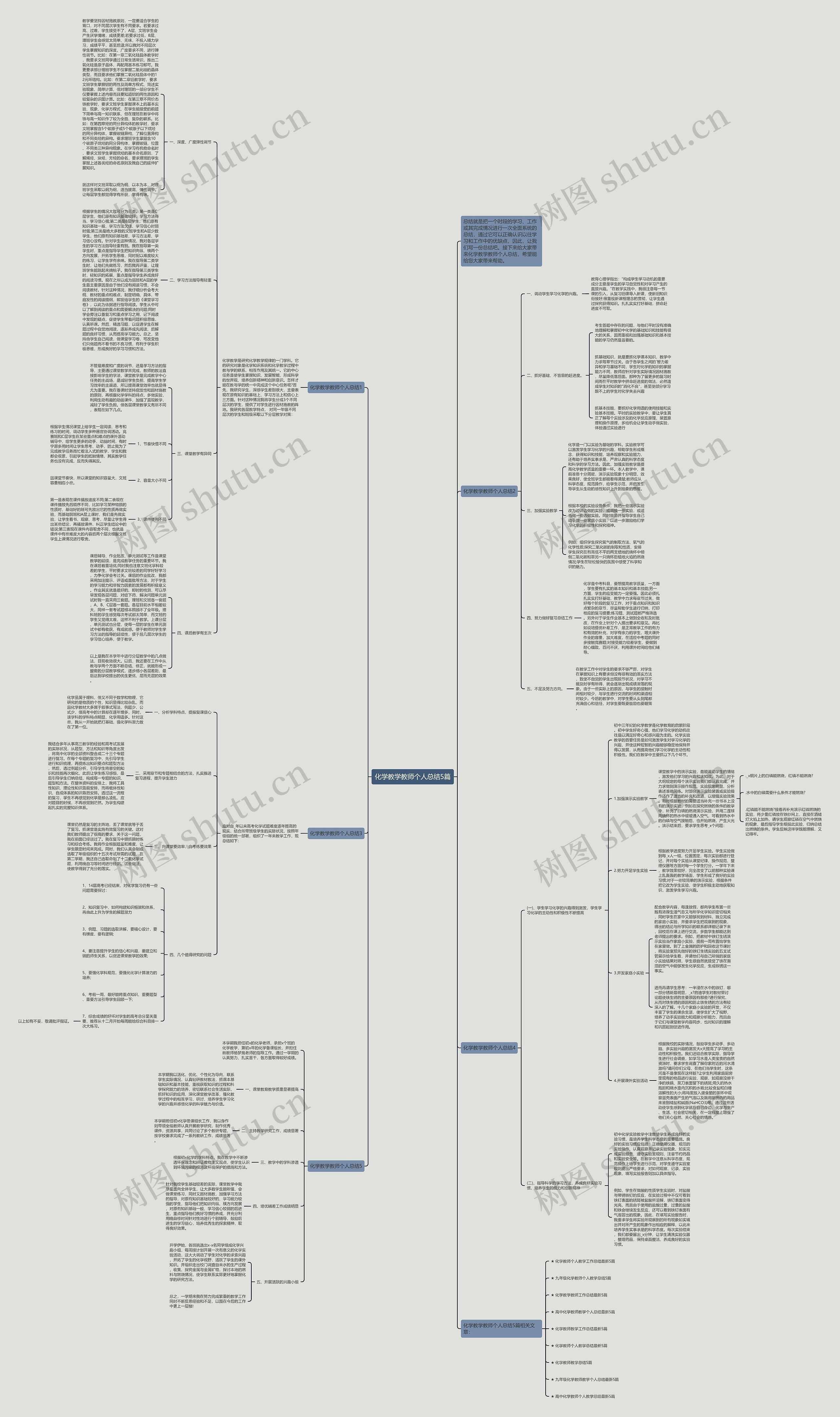 化学教学教师个人总结5篇思维导图