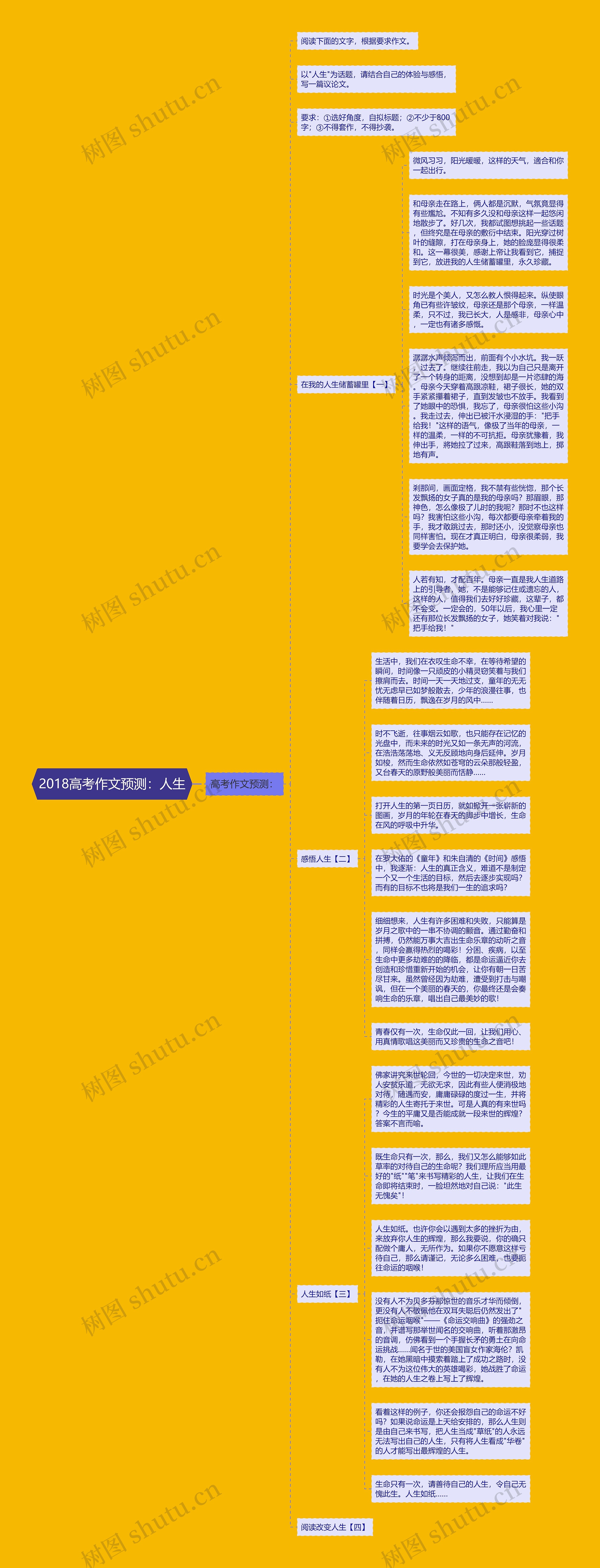 2018高考作文预测：人生思维导图