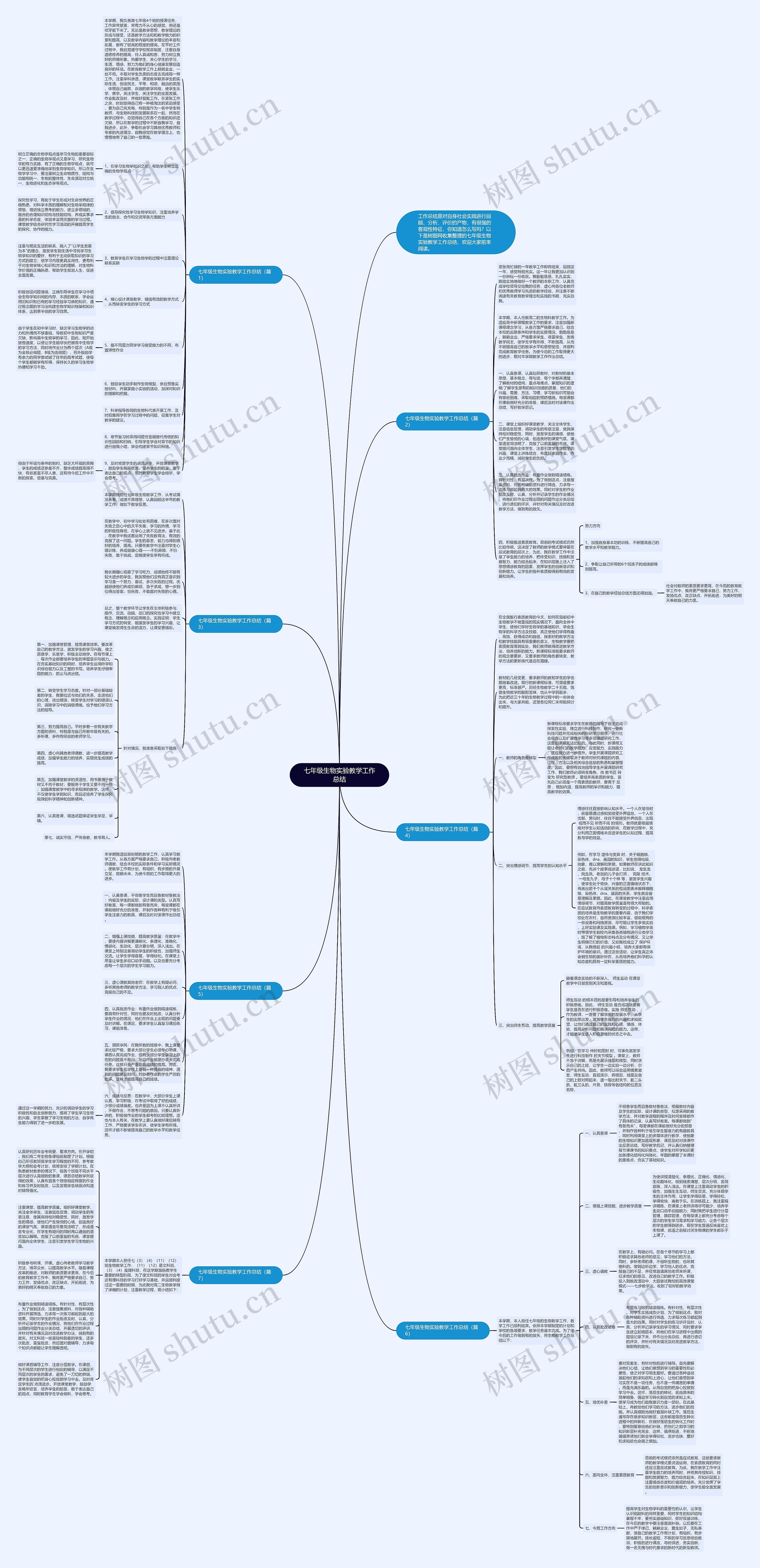 七年级生物实验教学工作总结思维导图