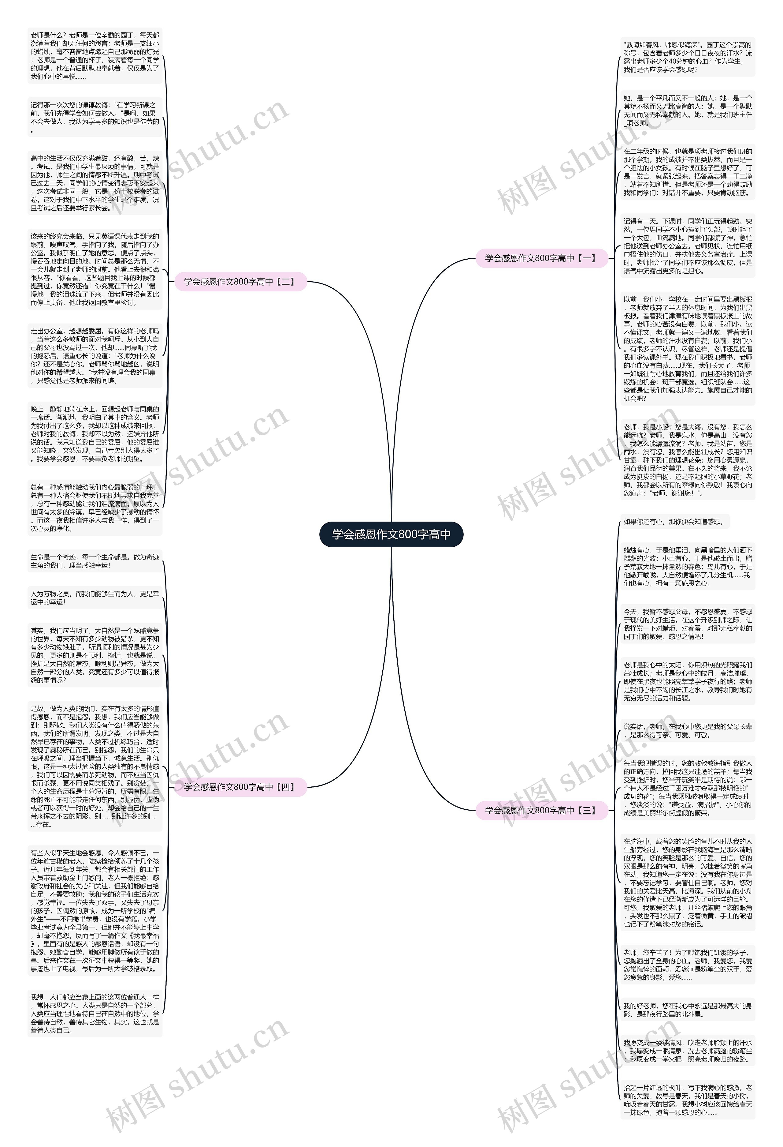 学会感恩作文800字高中思维导图