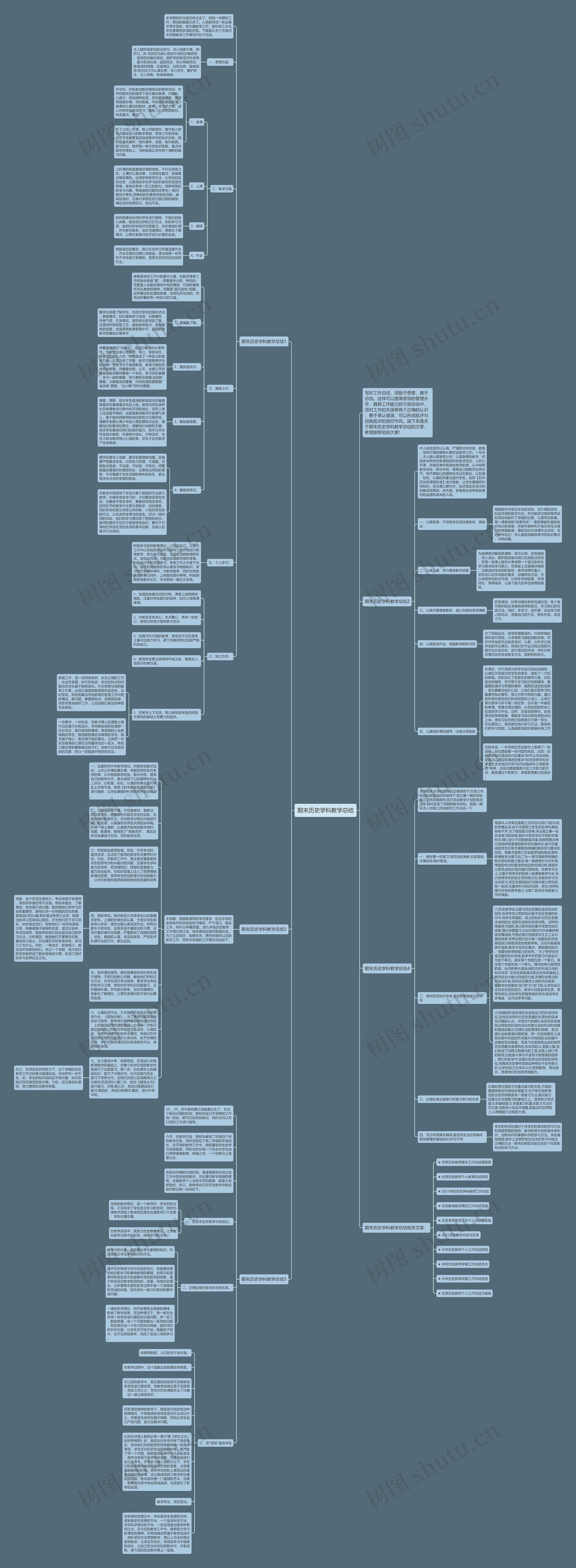 期末历史学科教学总结思维导图