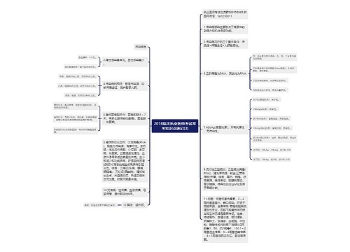 2018临床执业医师考试常考知识点速记(3)