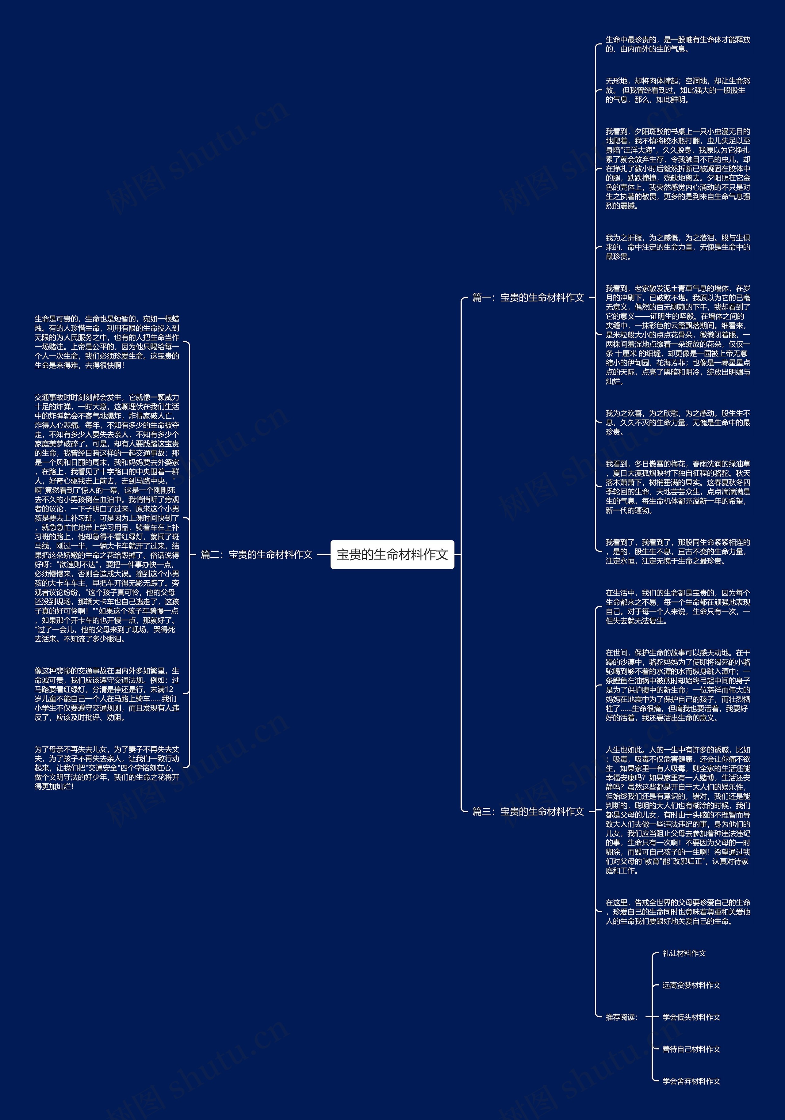 宝贵的生命材料作文思维导图