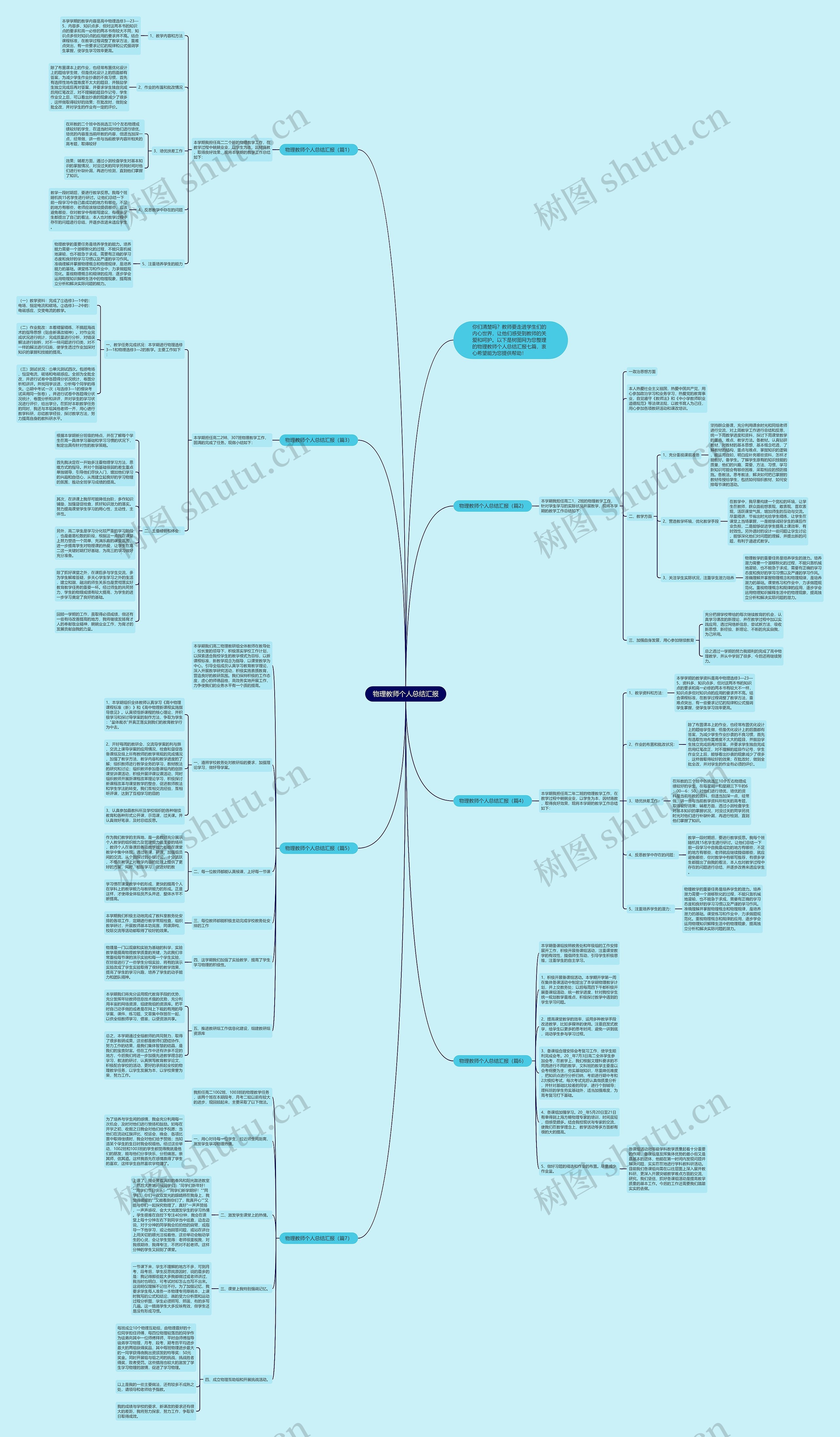 物理教师个人总结汇报思维导图