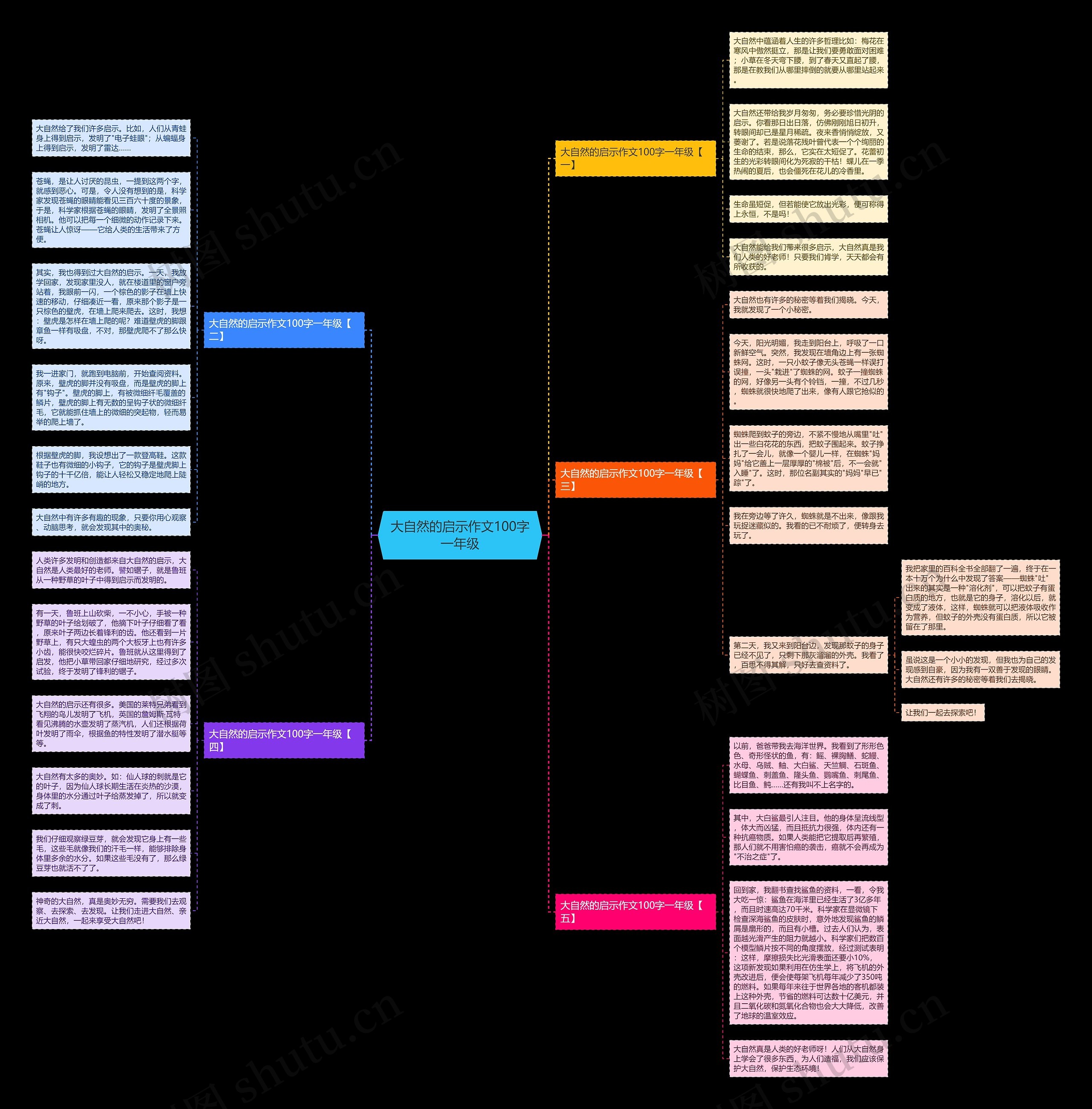 大自然的启示作文100字一年级思维导图