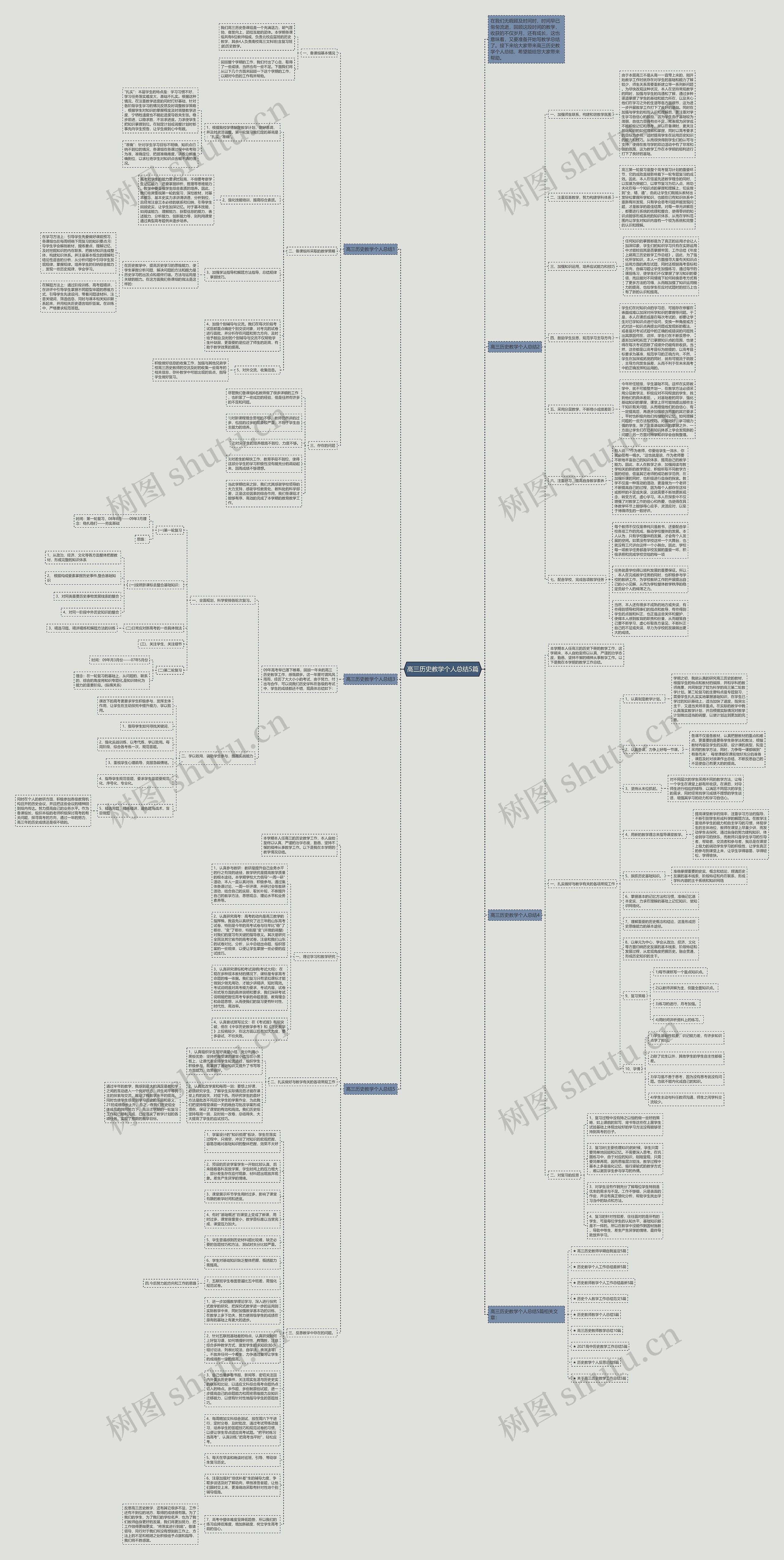 高三历史教学个人总结5篇思维导图