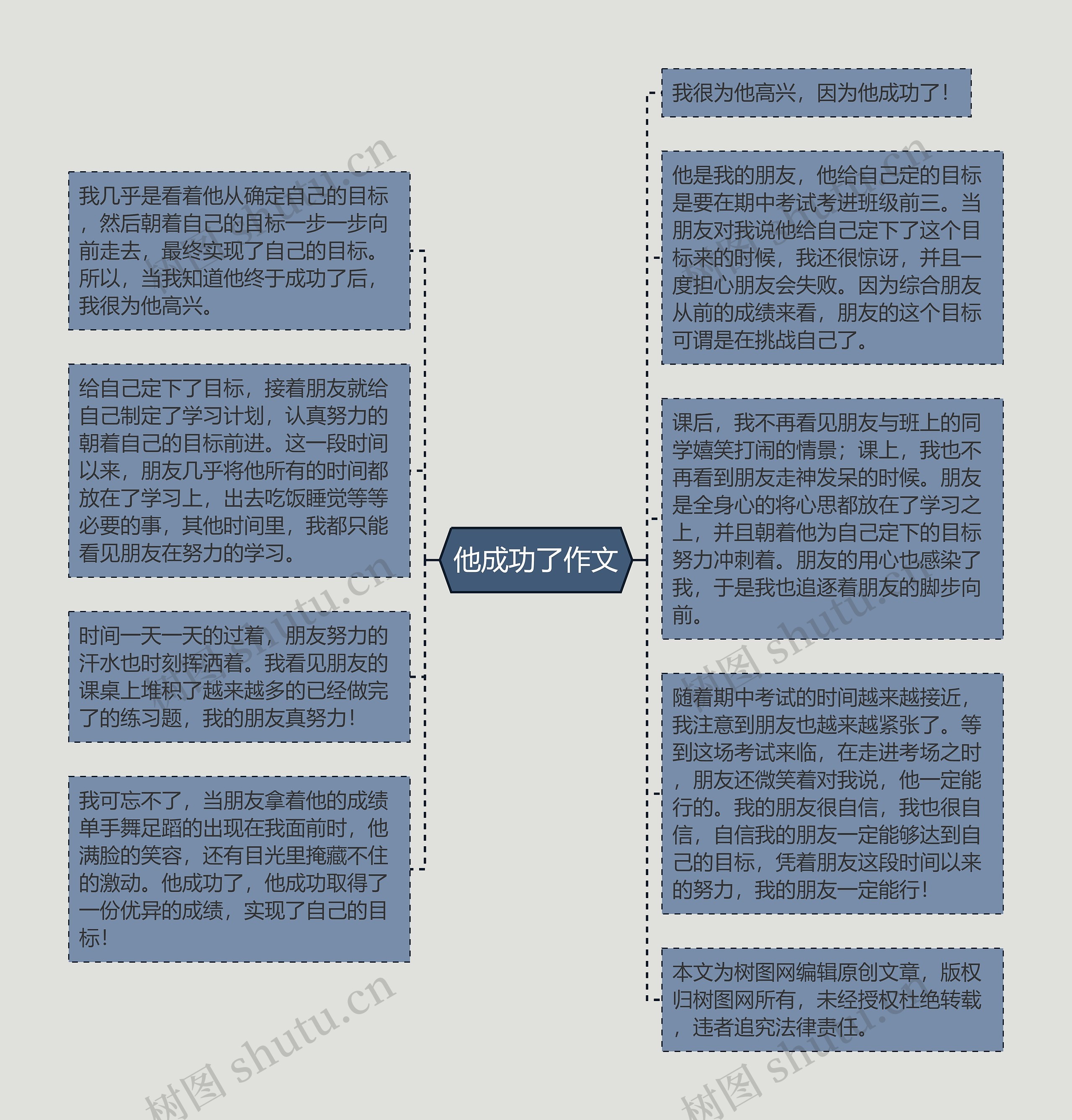 他成功了作文