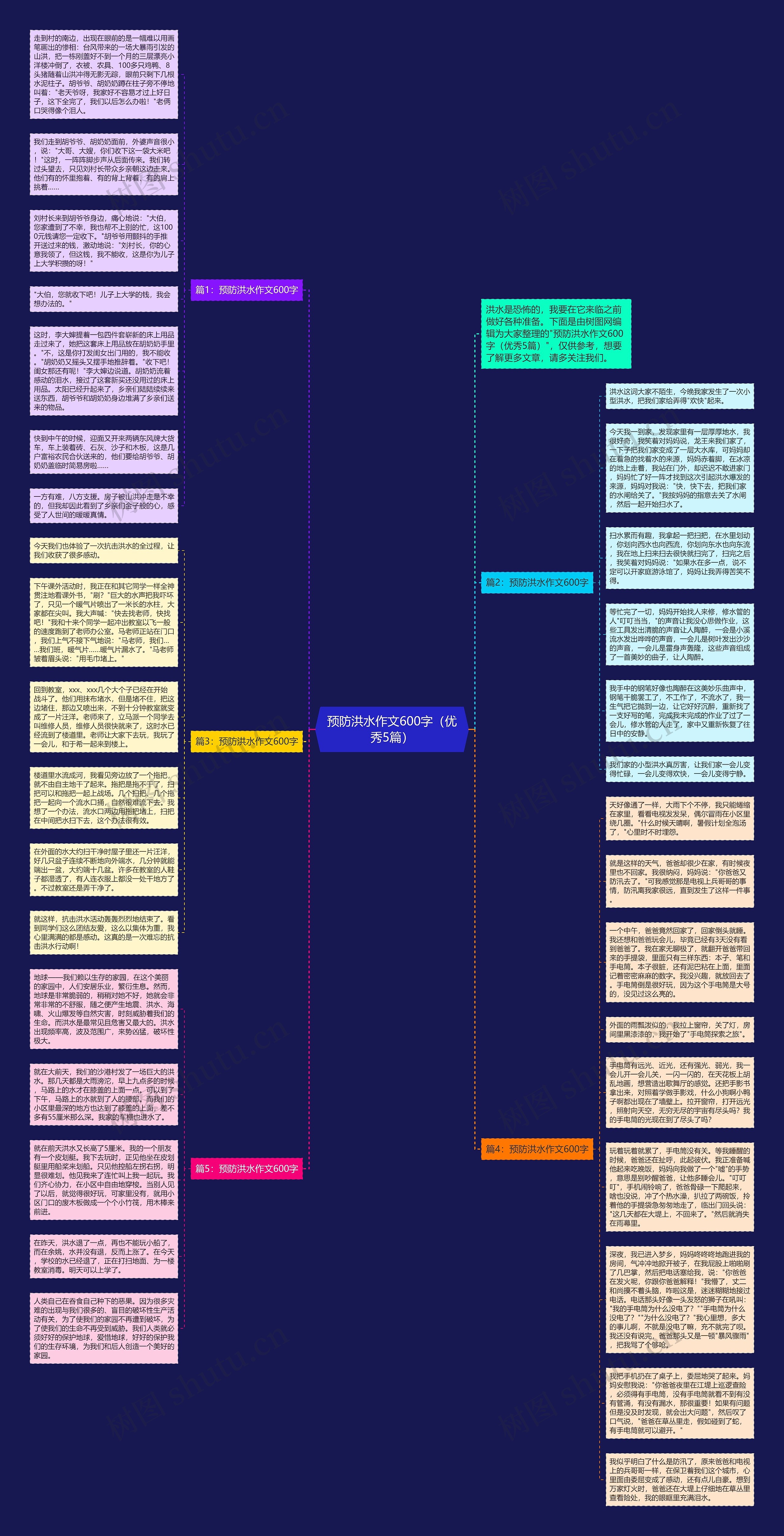 预防洪水作文600字（优秀5篇）思维导图