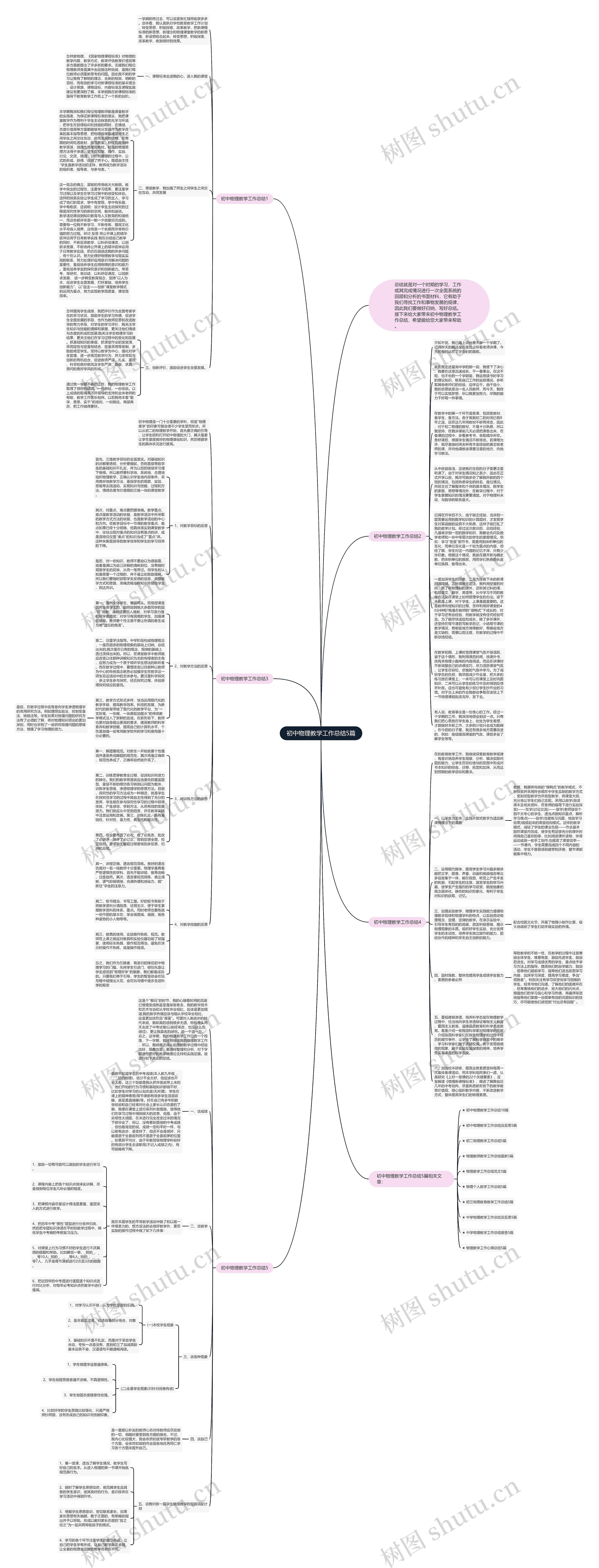 初中物理教学工作总结5篇思维导图
