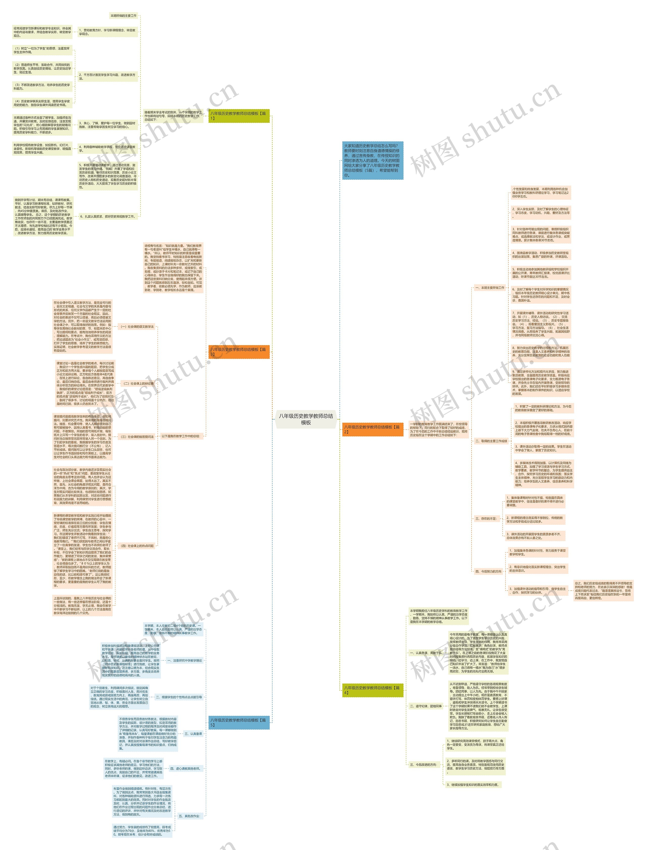八年级历史教学教师总结思维导图