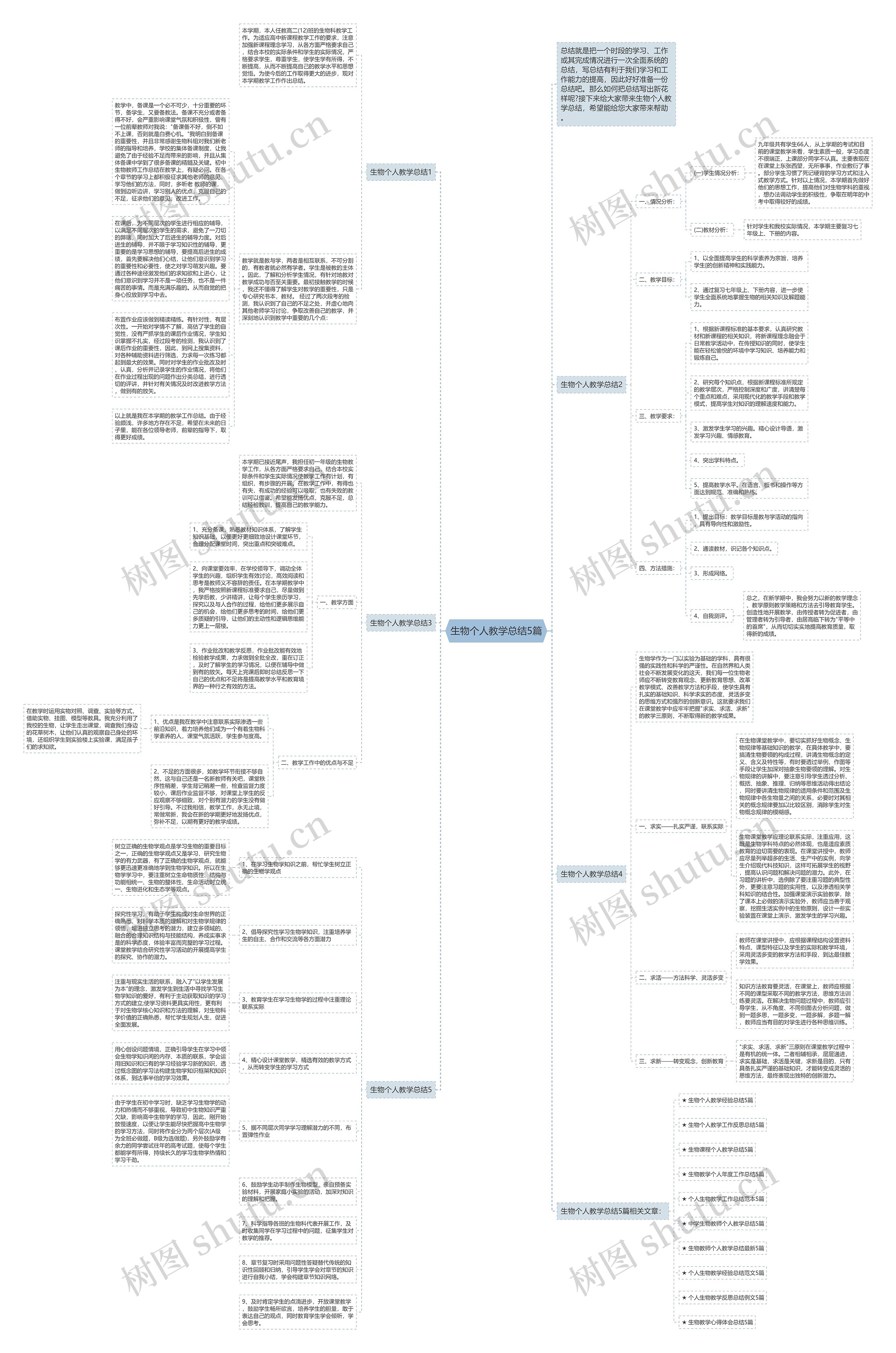 生物个人教学总结5篇思维导图