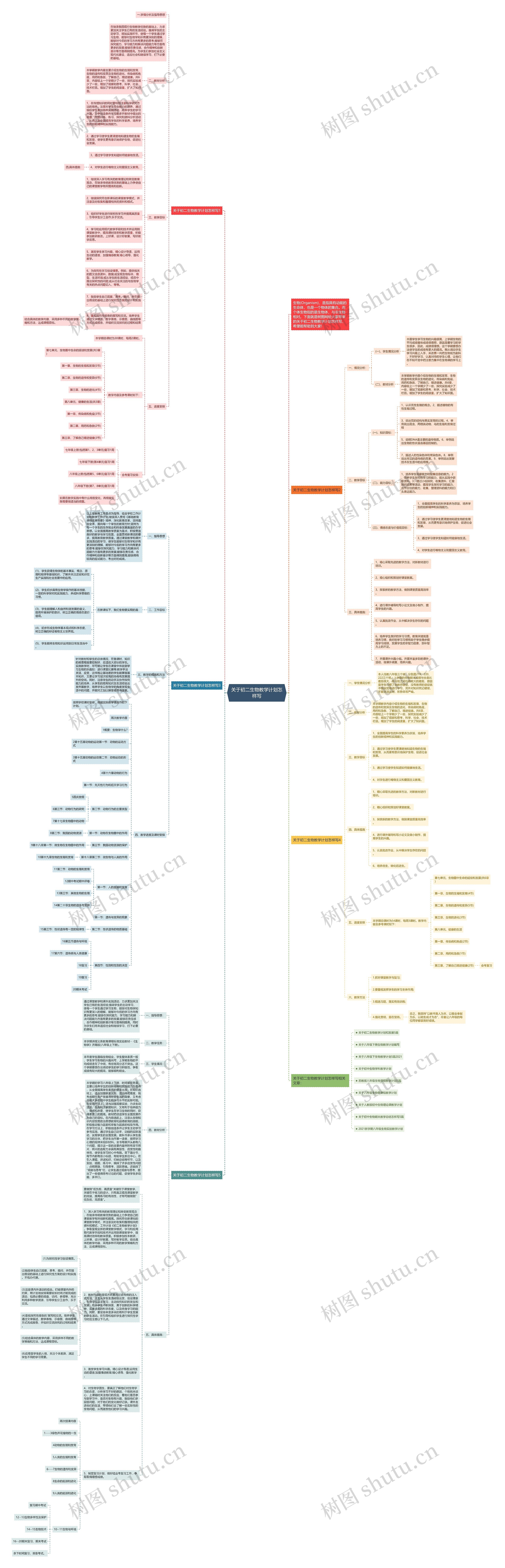 关于初二生物教学计划怎样写思维导图