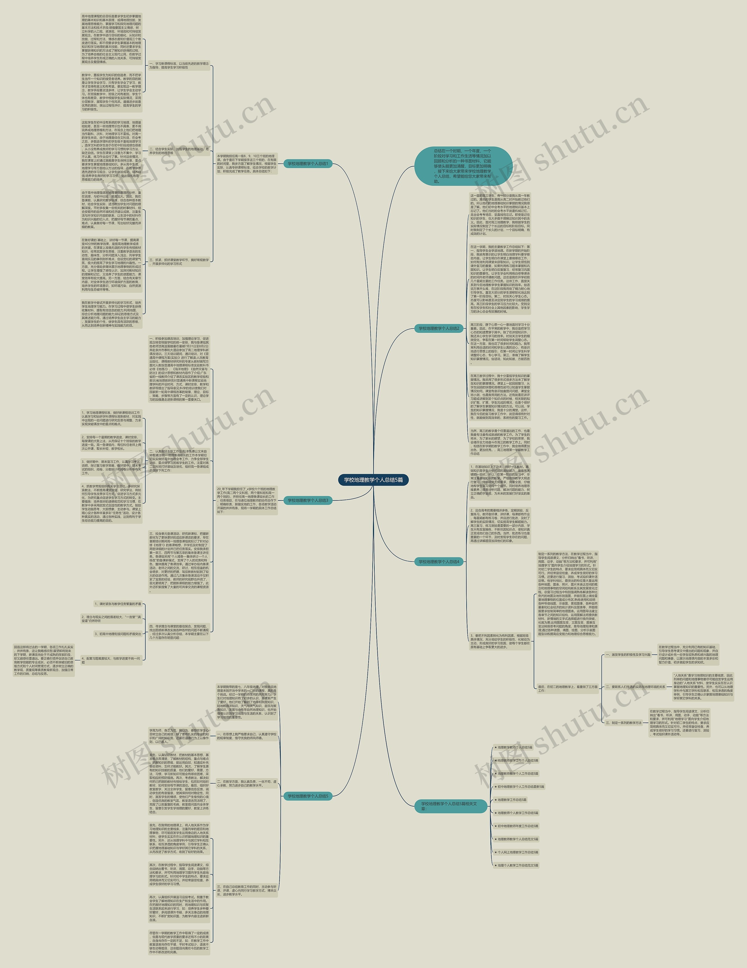 学校地理教学个人总结5篇思维导图