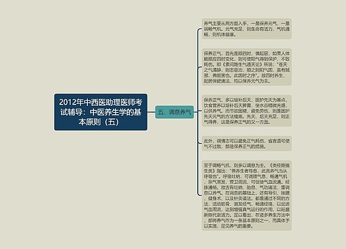 2012年中西医助理医师考试辅导：中医养生学的基本原则（五）