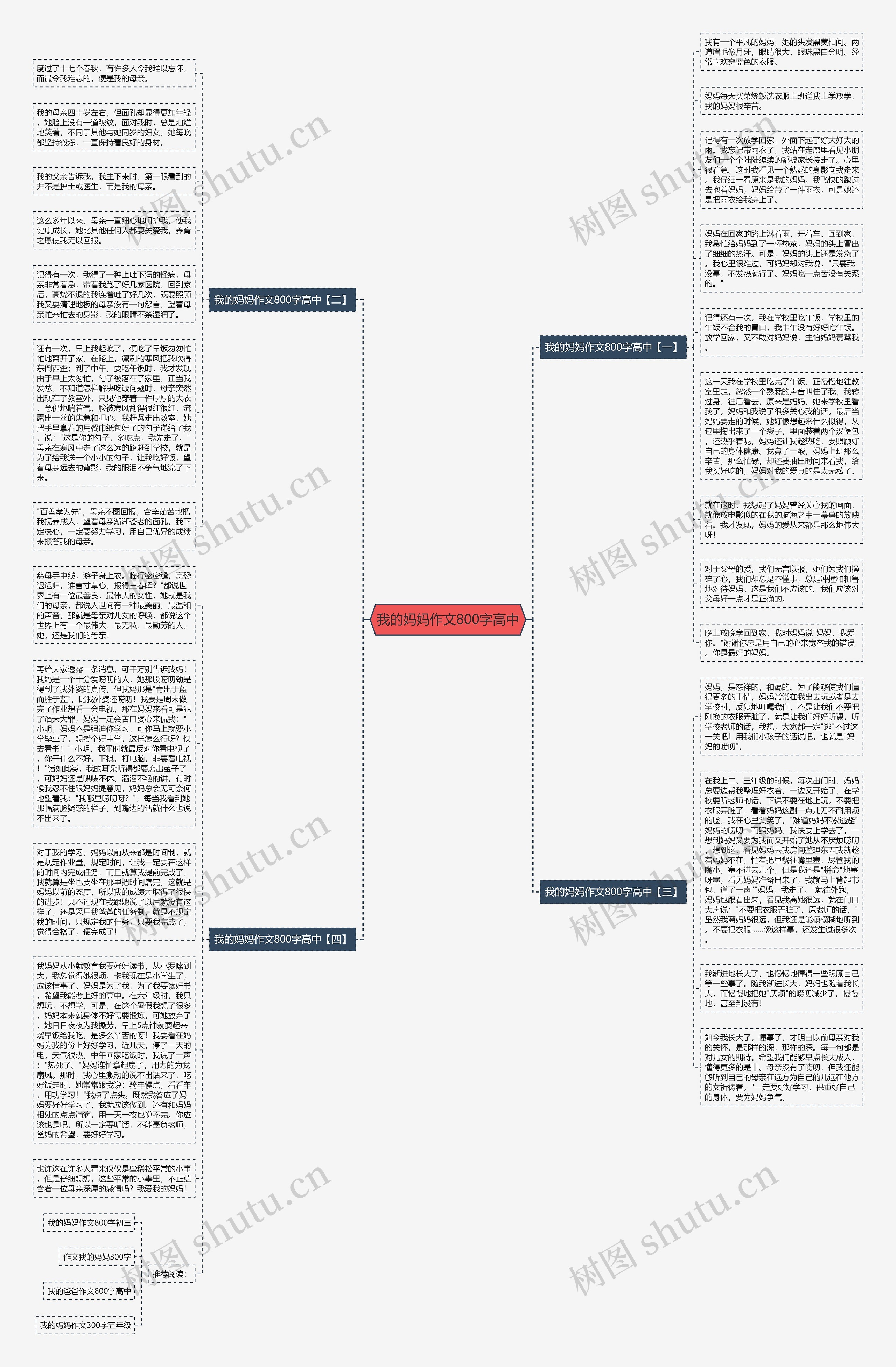 我的妈妈作文800字高中思维导图