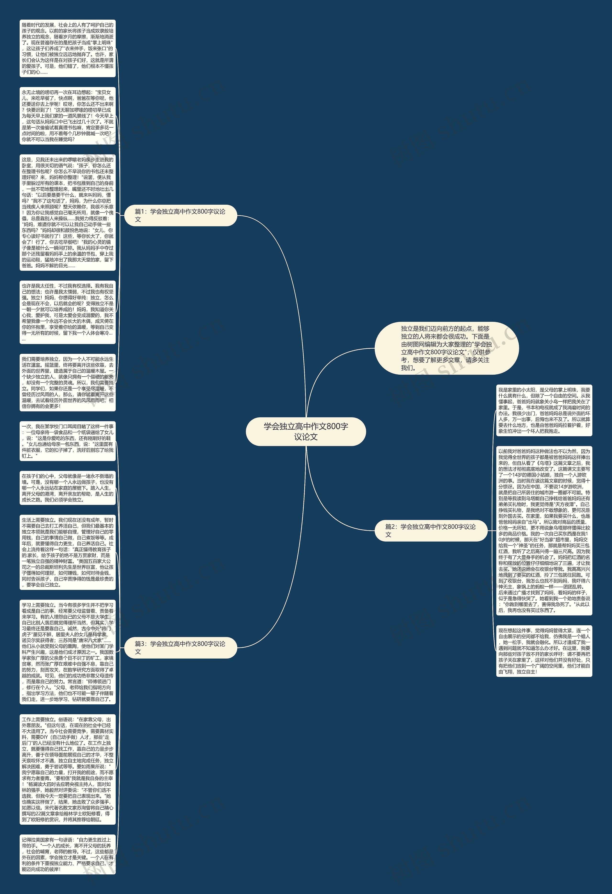 学会独立高中作文800字议论文思维导图