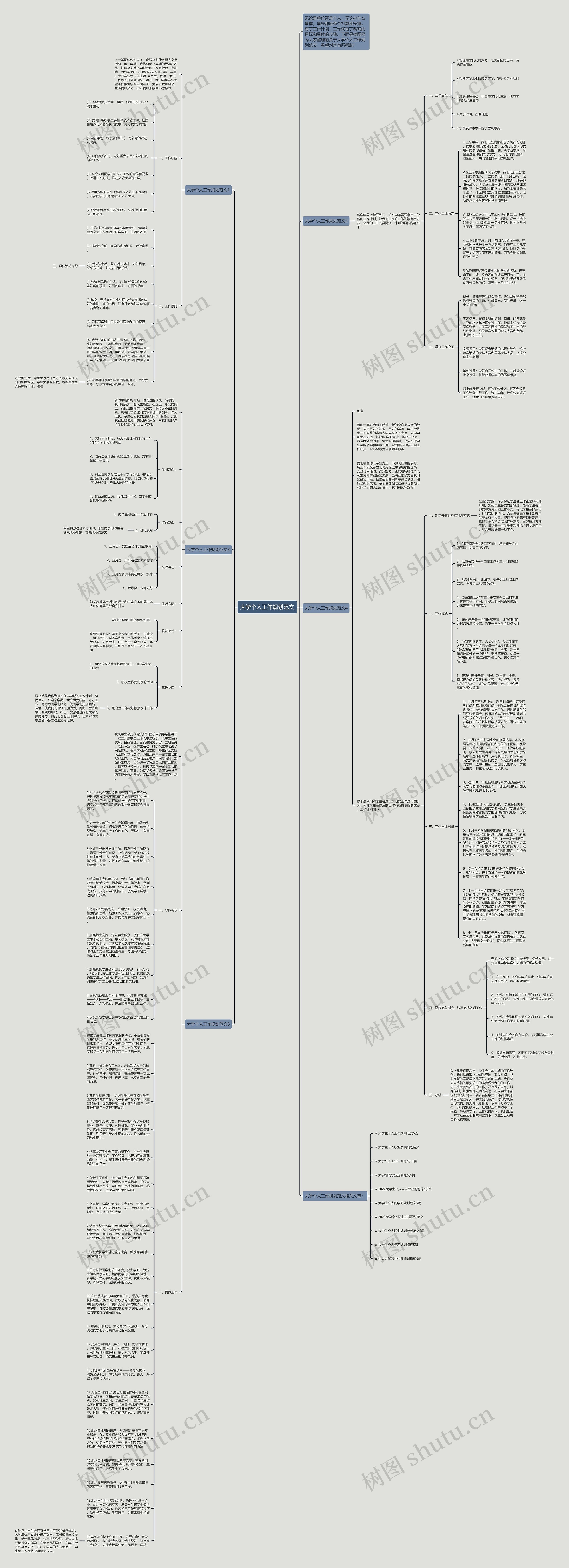 大学个人工作规划范文思维导图