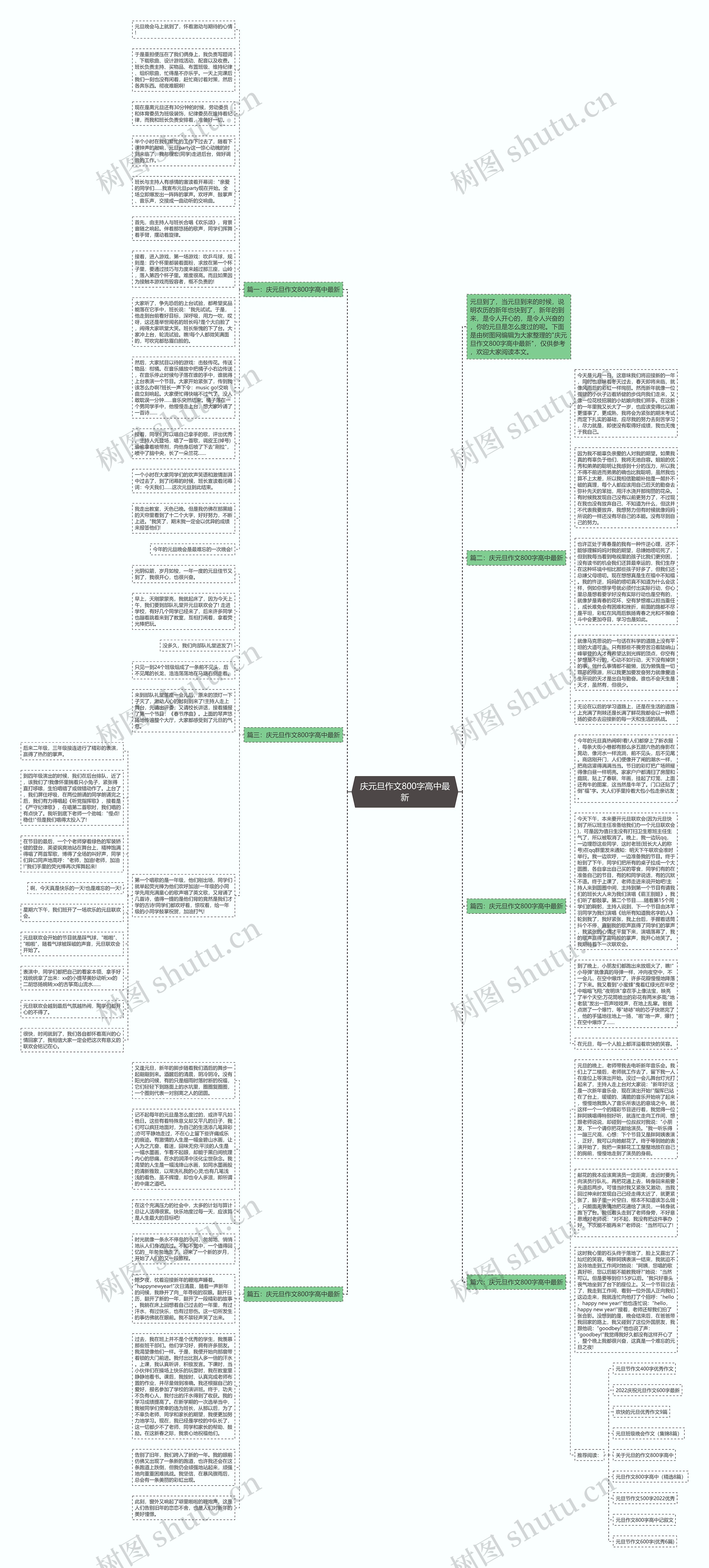 庆元旦作文800字高中最新思维导图