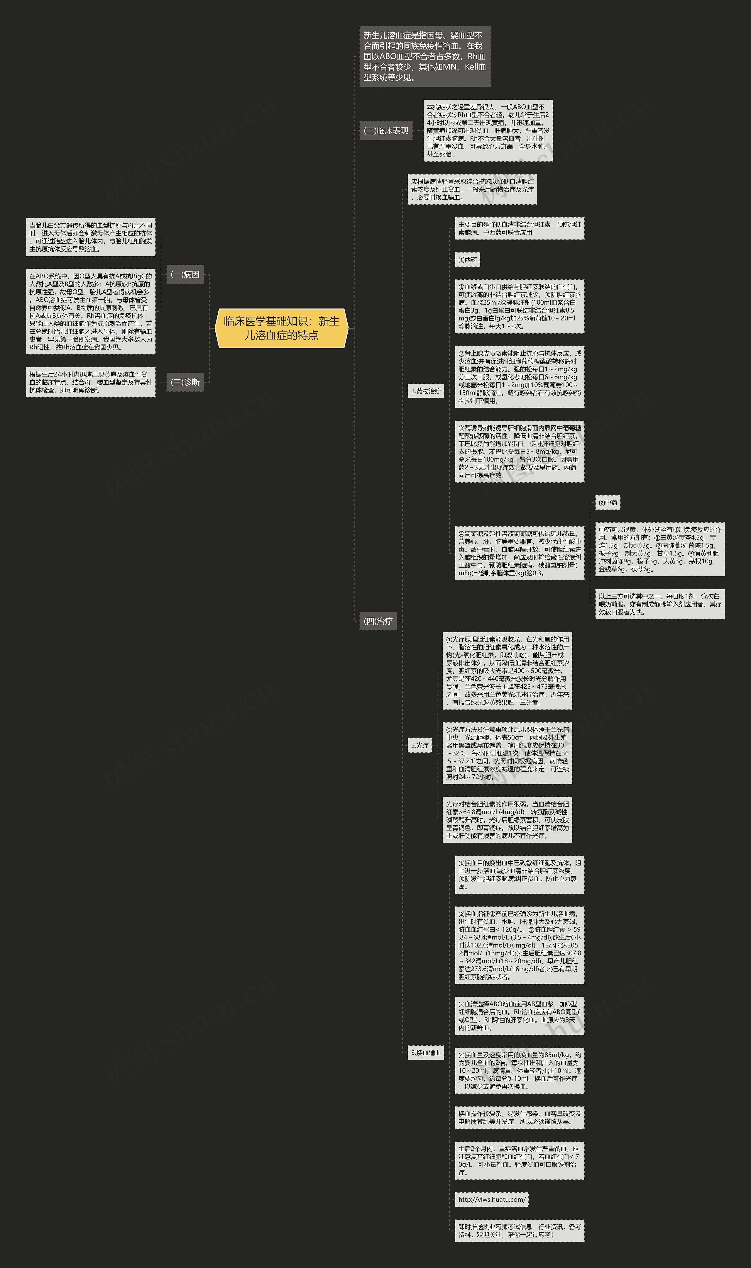 临床医学基础知识：新生儿溶血症的特点思维导图