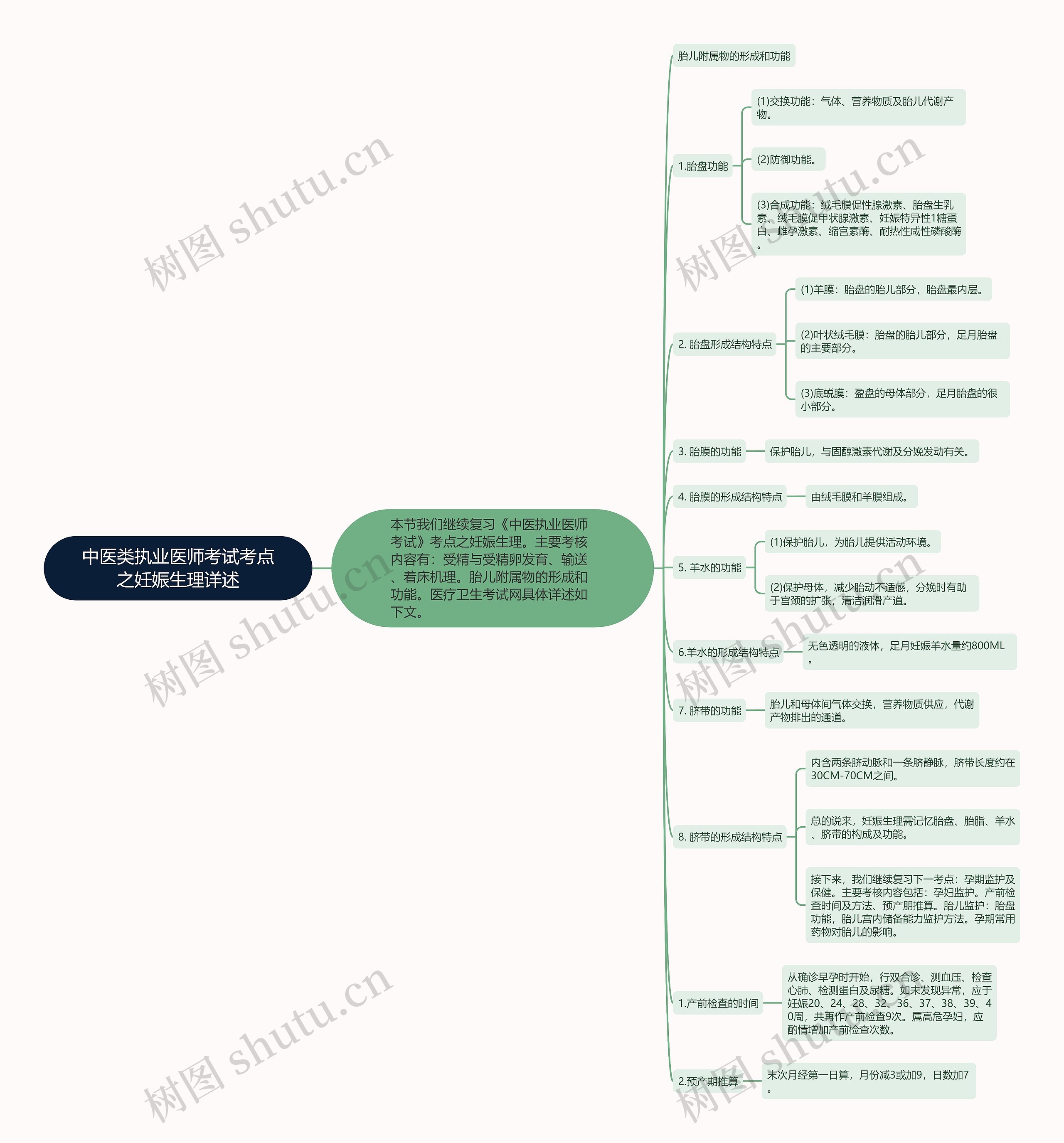 中医类执业医师考试考点之妊娠生理详述思维导图