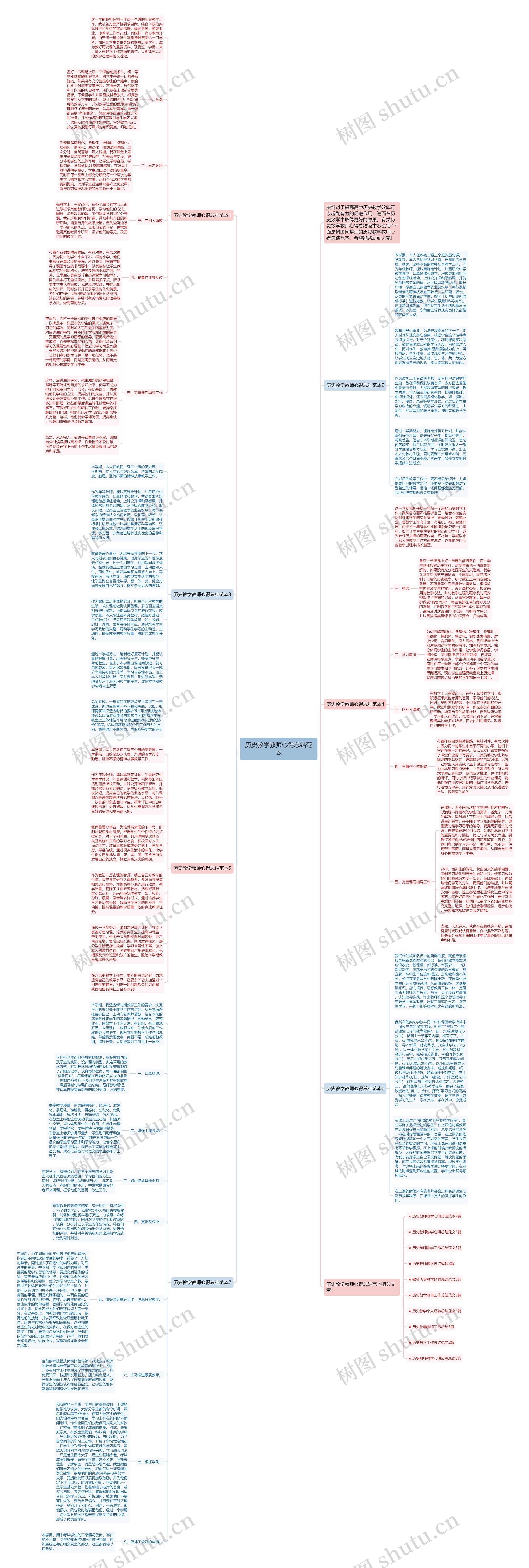历史教学教师心得总结范本思维导图