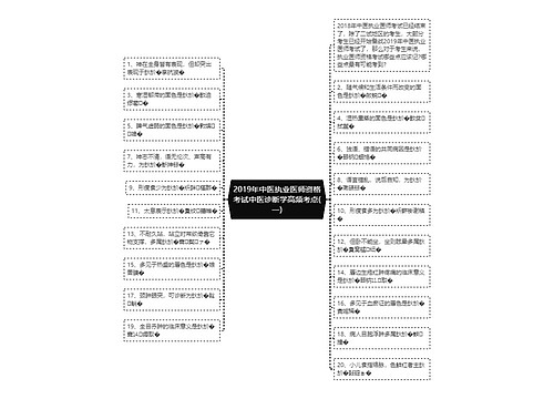 2019年中医执业医师资格考试中医诊断学高频考点(一)