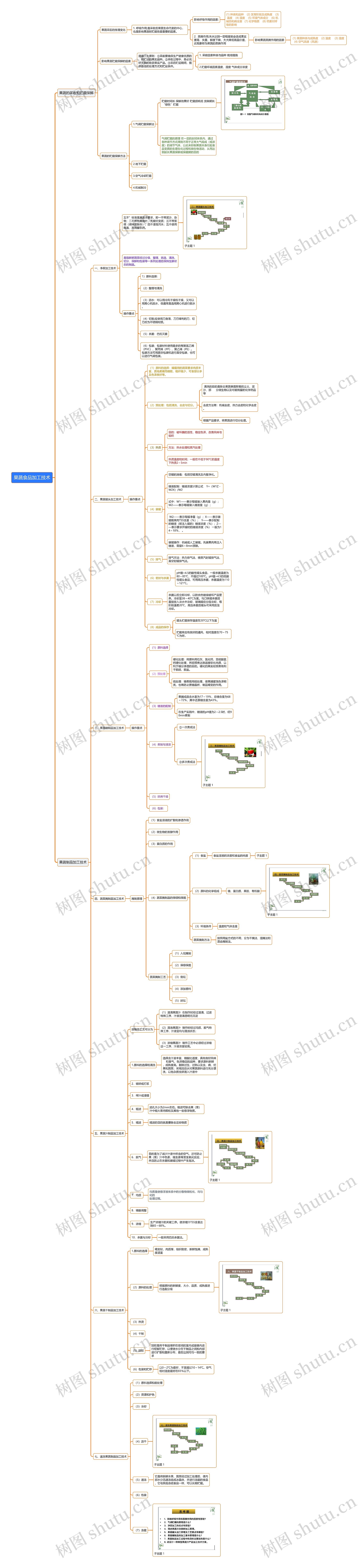 果蔬食品加工技术思维导图