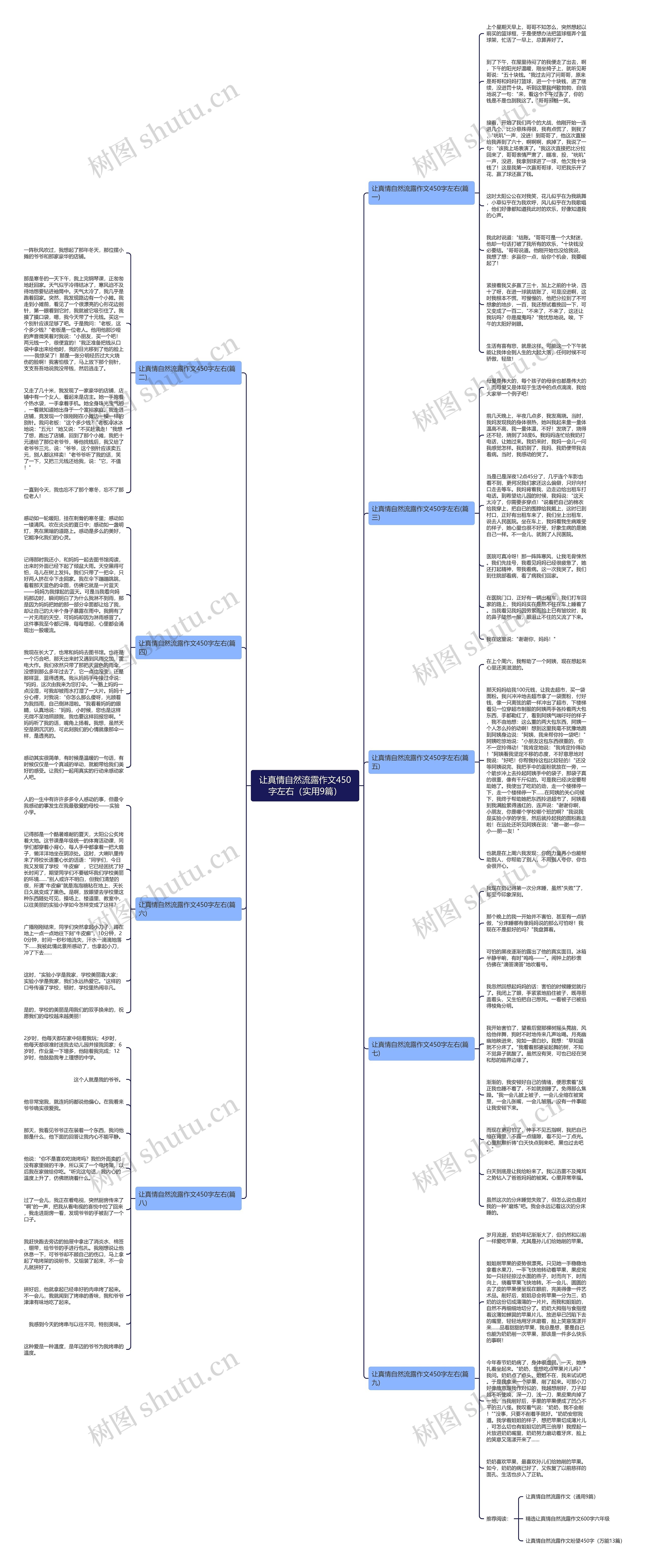 让真情自然流露作文450字左右（实用9篇）思维导图