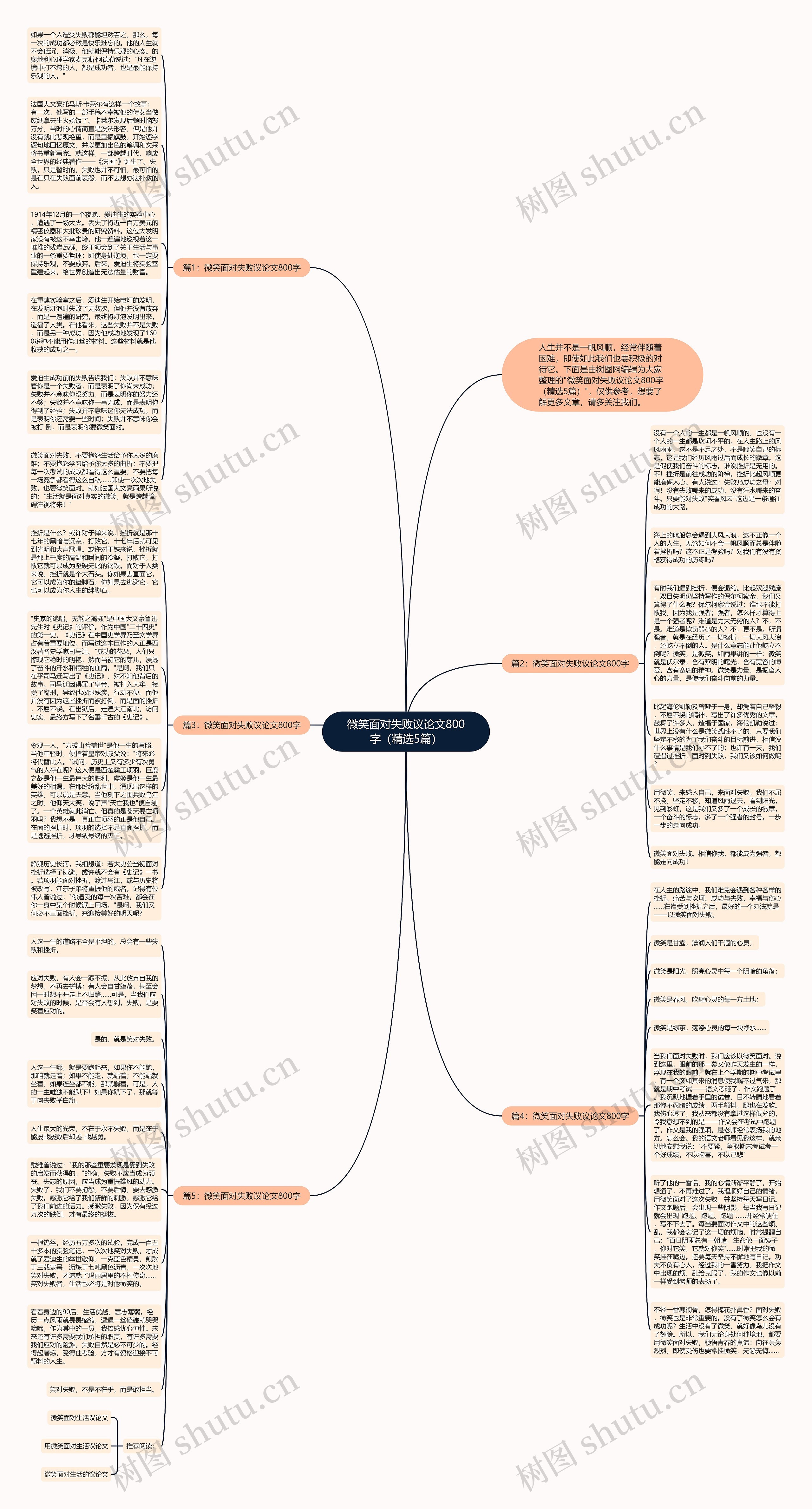 微笑面对失败议论文800字（精选5篇）思维导图