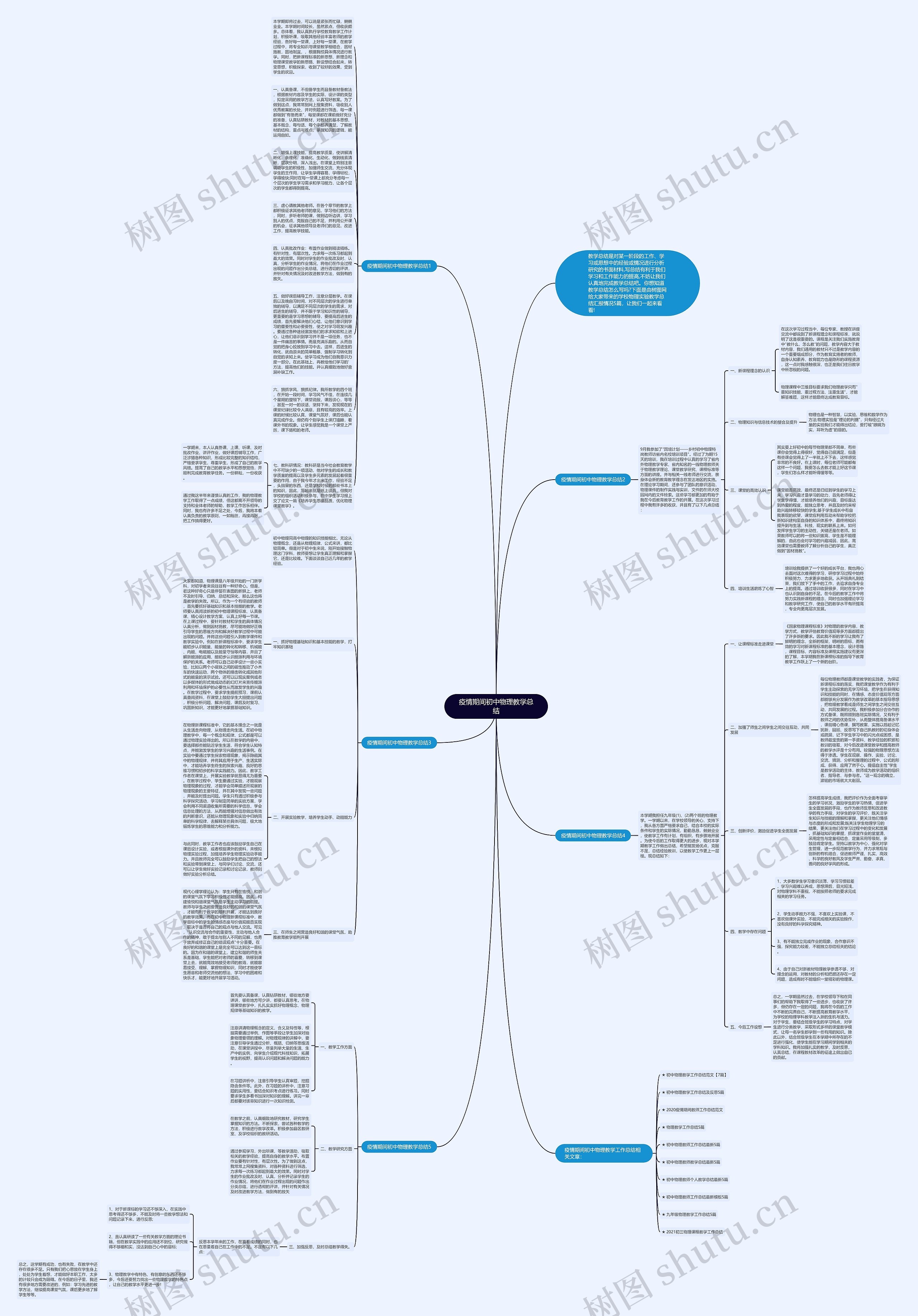 疫情期间初中物理教学总结思维导图
