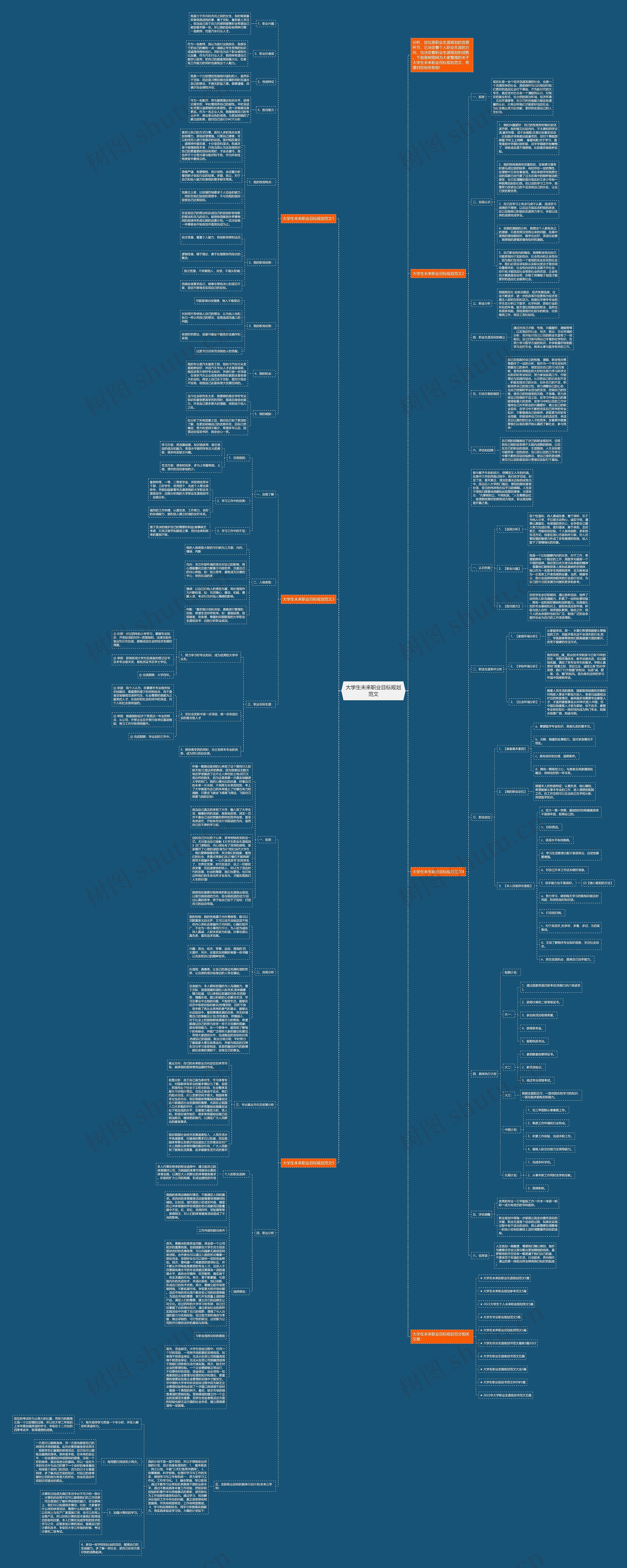 大学生未来职业目标规划范文思维导图