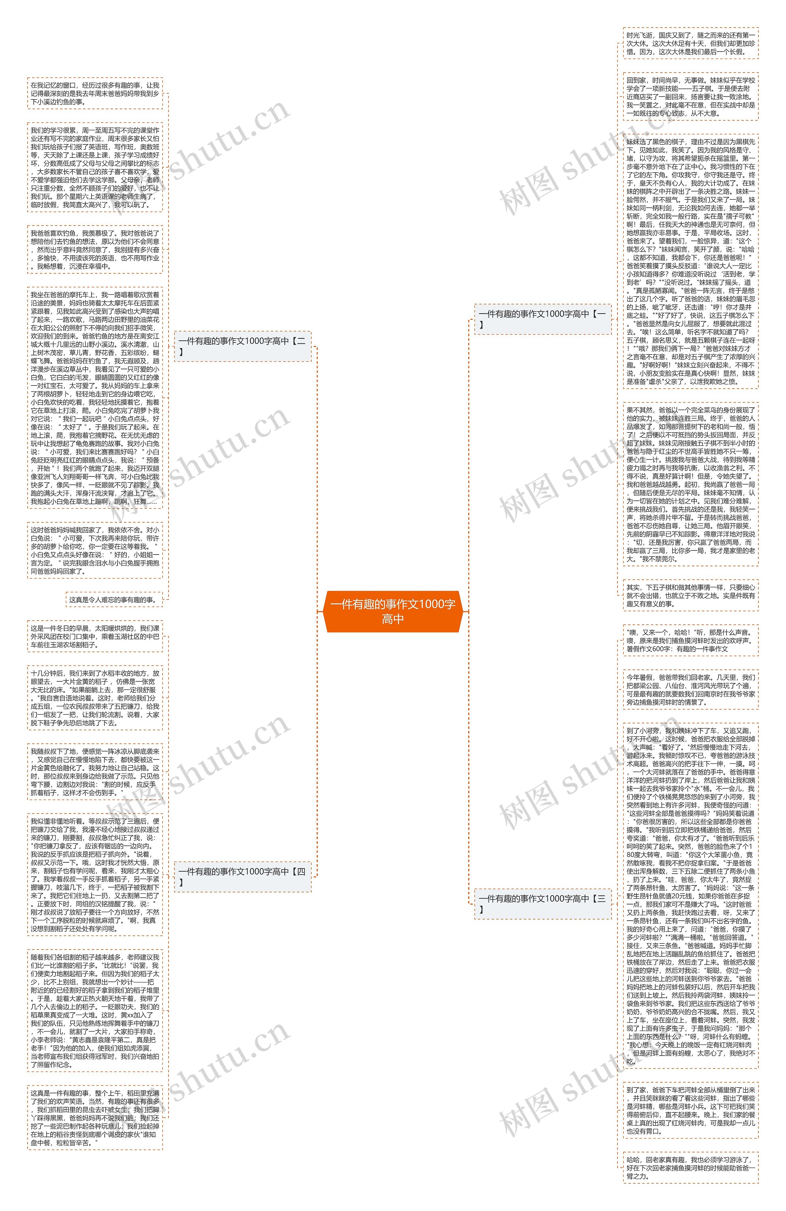 一件有趣的事作文1000字高中思维导图
